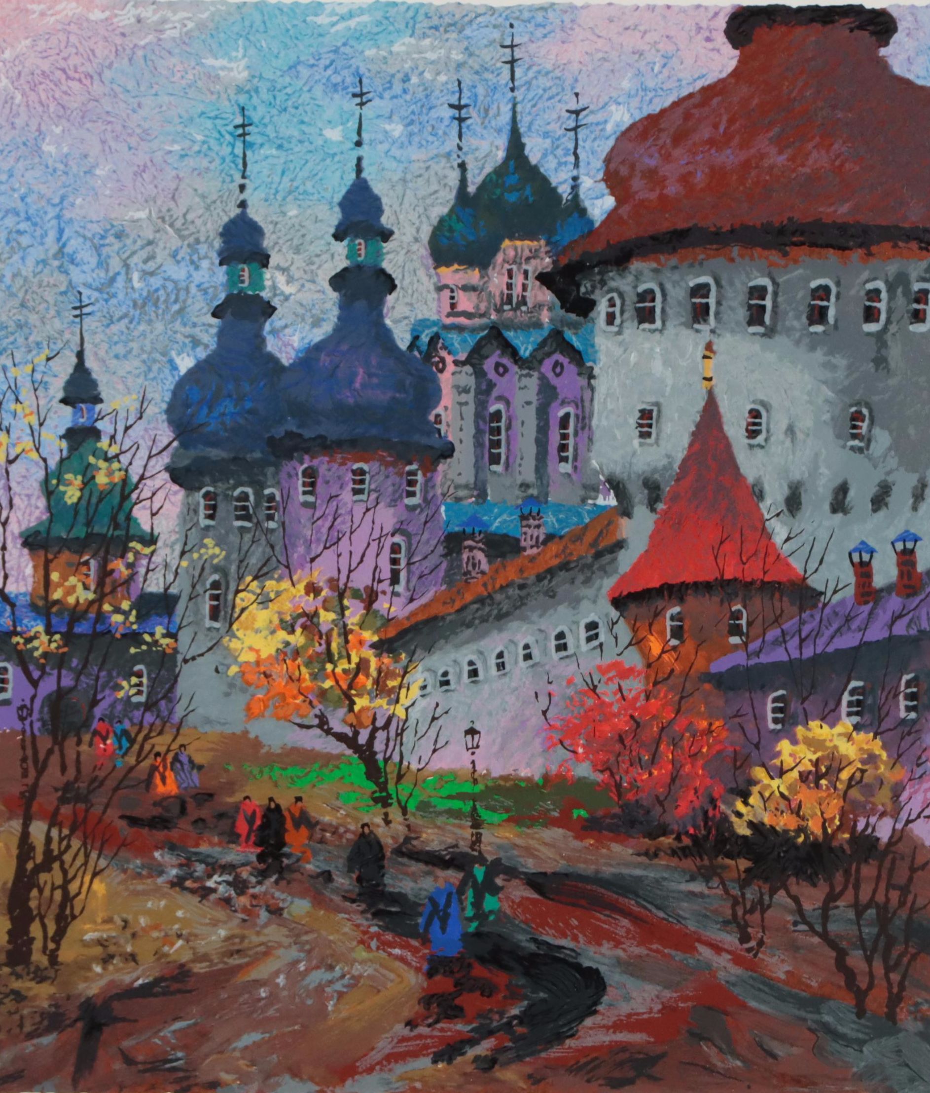 Anatole Krasnyansky Serigraph of Russian Architecture