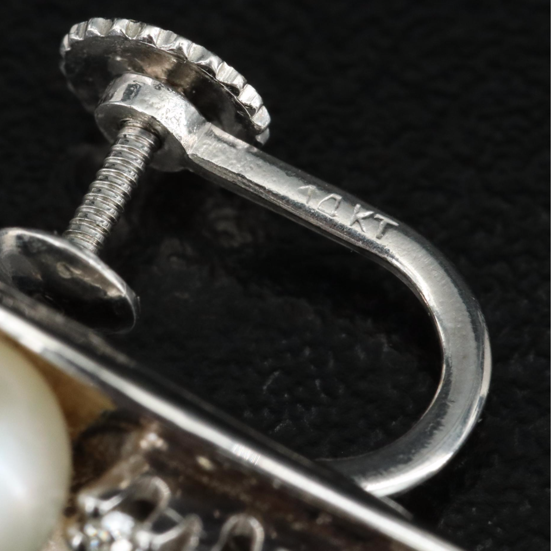 14K Pearl and Diamond Earrings