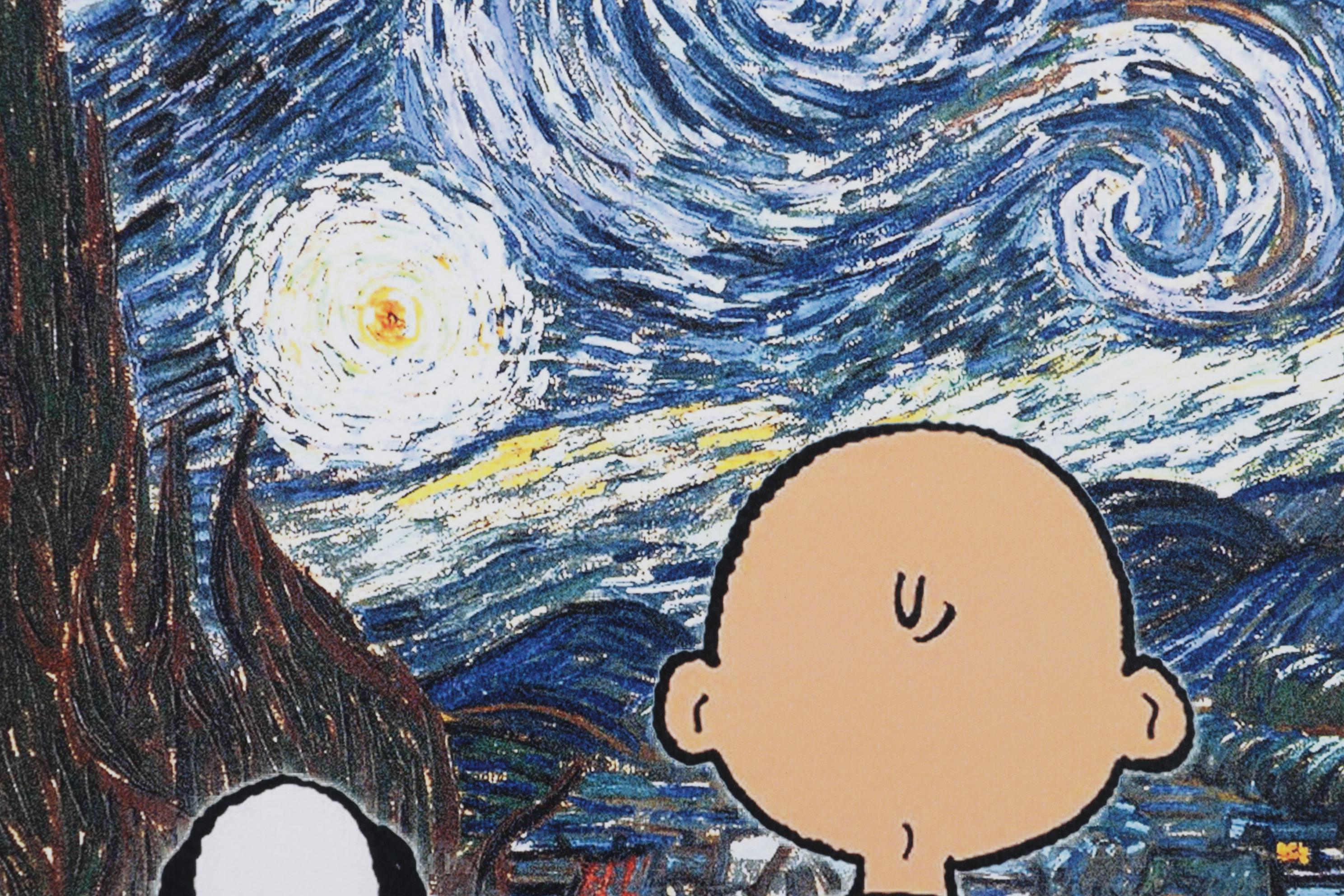 Death NYC Digital Pop Art Print "Snoopy and Charlie Brown / Starry Night"