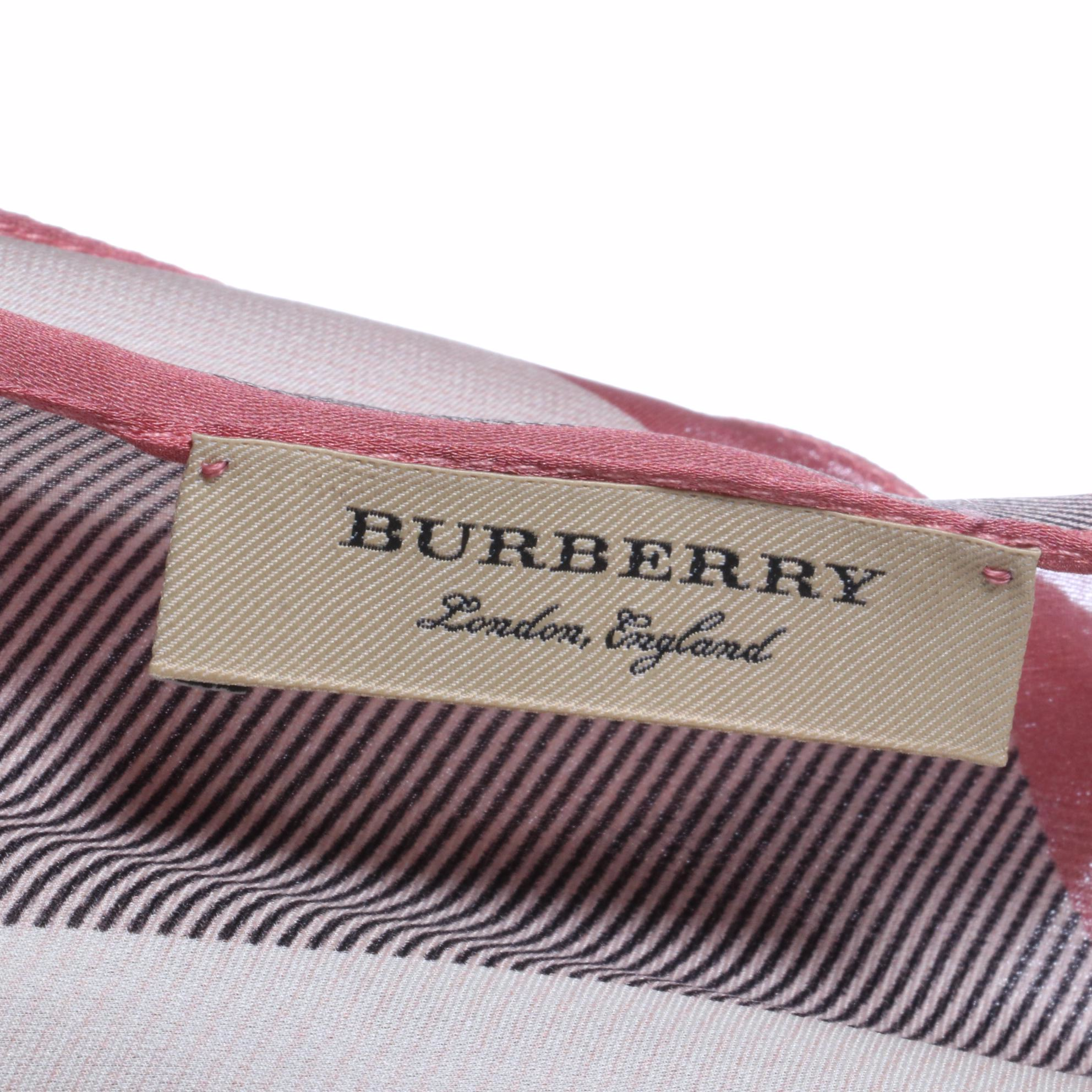 Burberry Plaid Silk Scarf Wrap