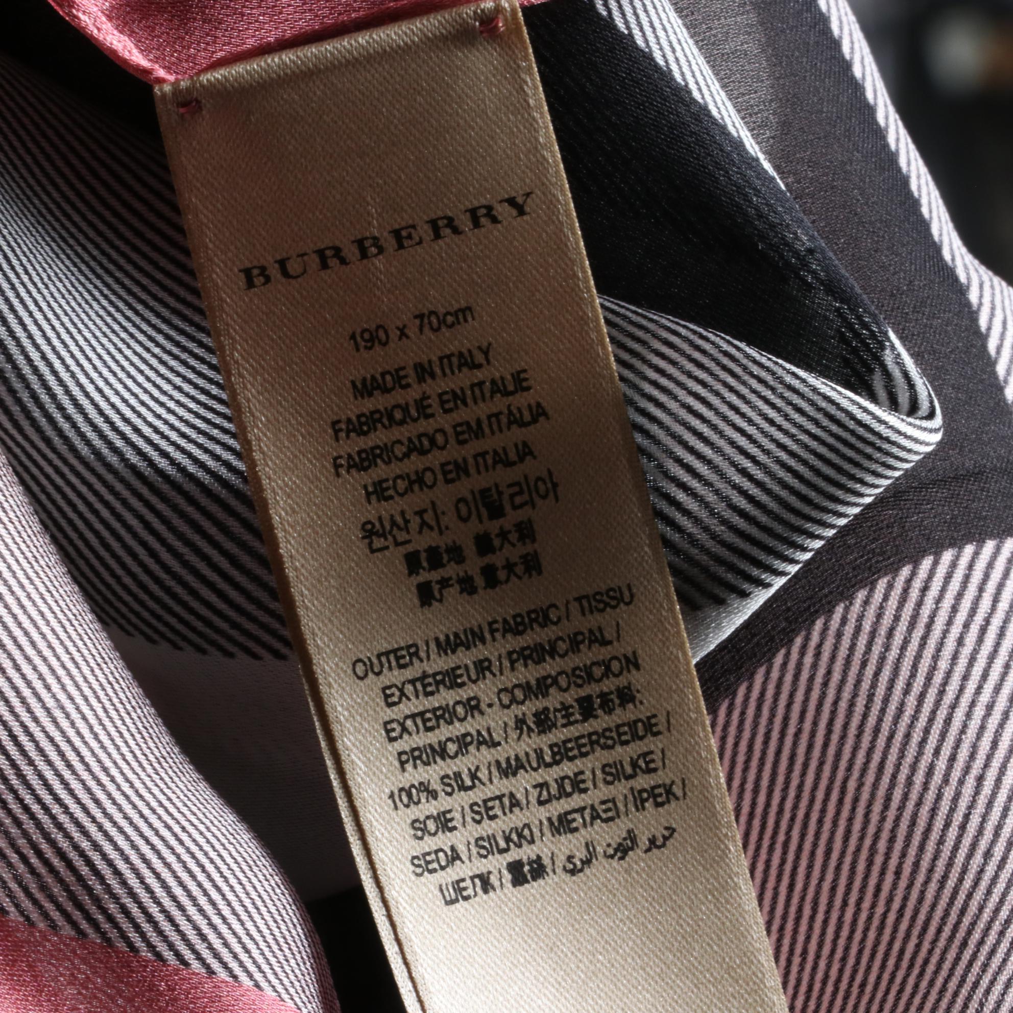 Burberry Plaid Silk Scarf Wrap