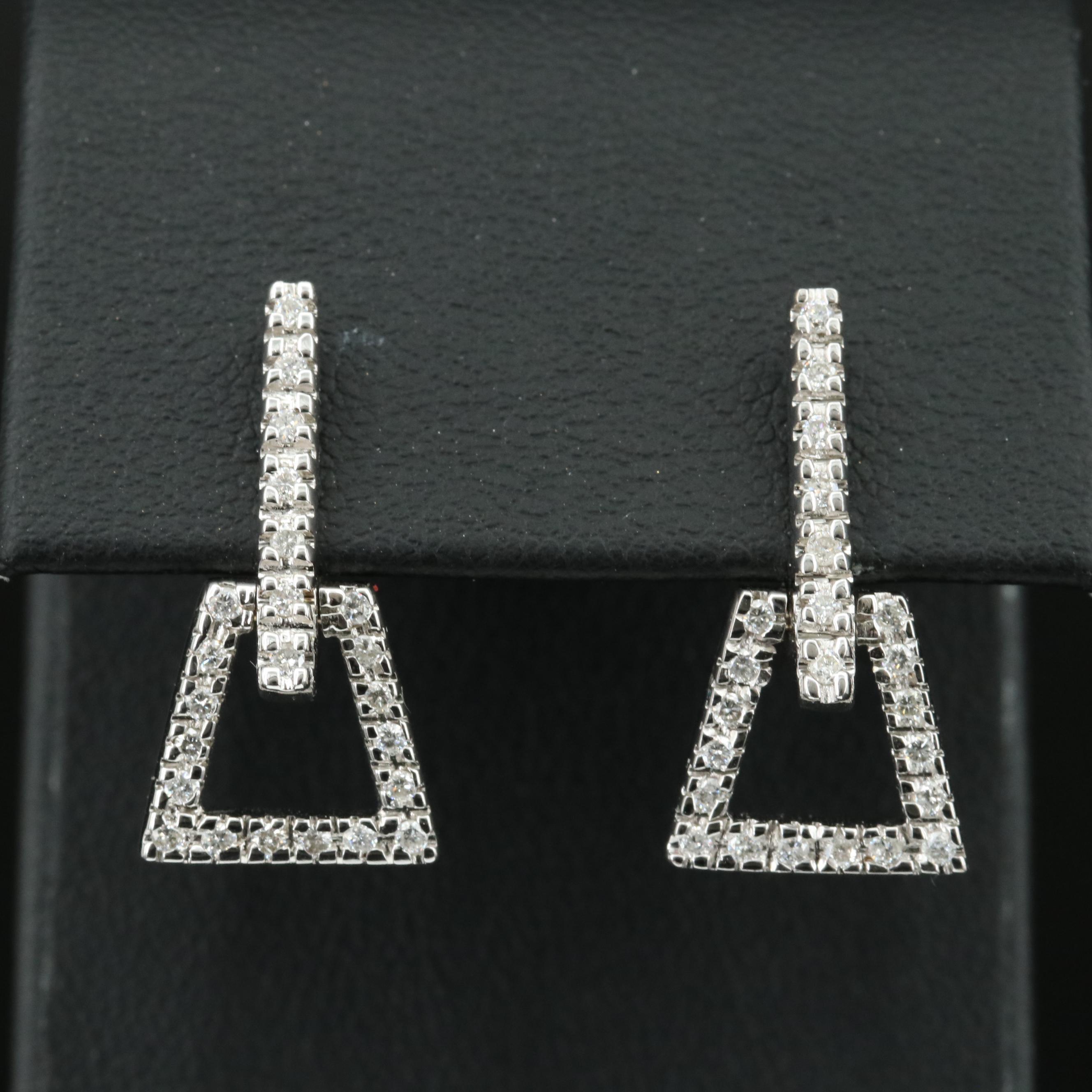 18K 0.46 CTW Diamond Door Knocker Earrings
