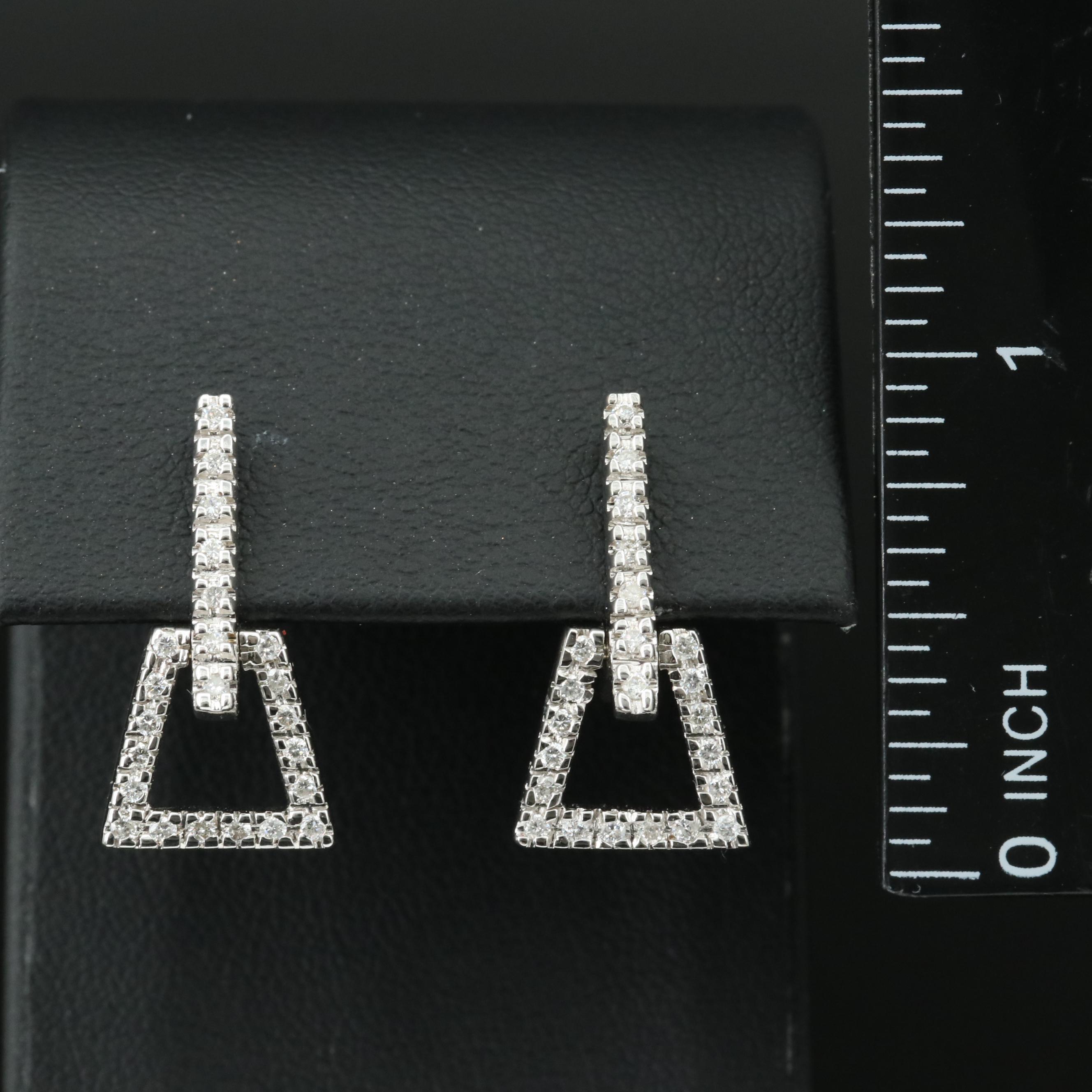 18K 0.46 CTW Diamond Door Knocker Earrings