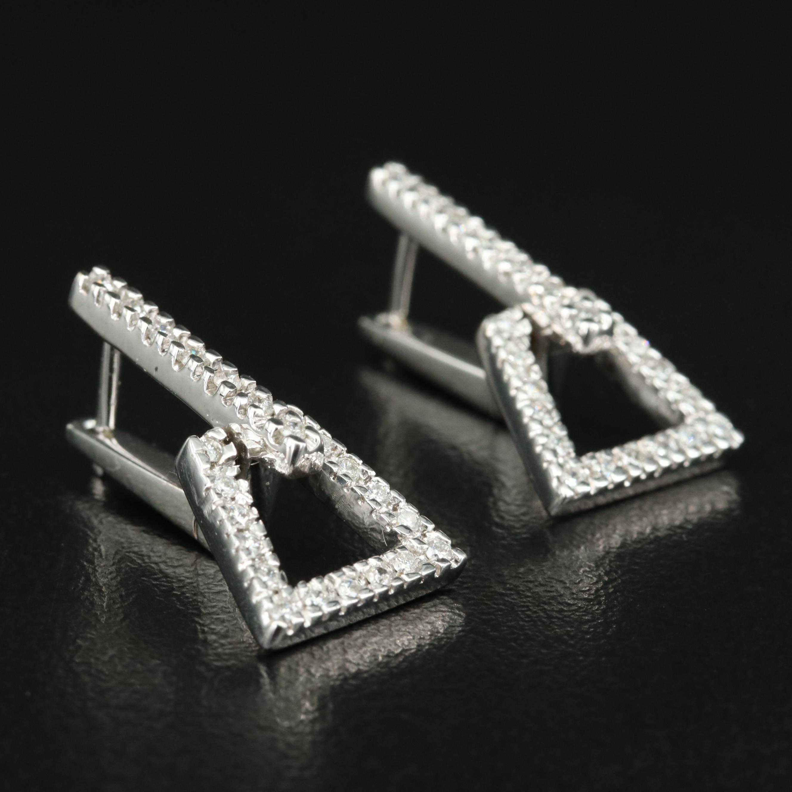 18K 0.46 CTW Diamond Door Knocker Earrings