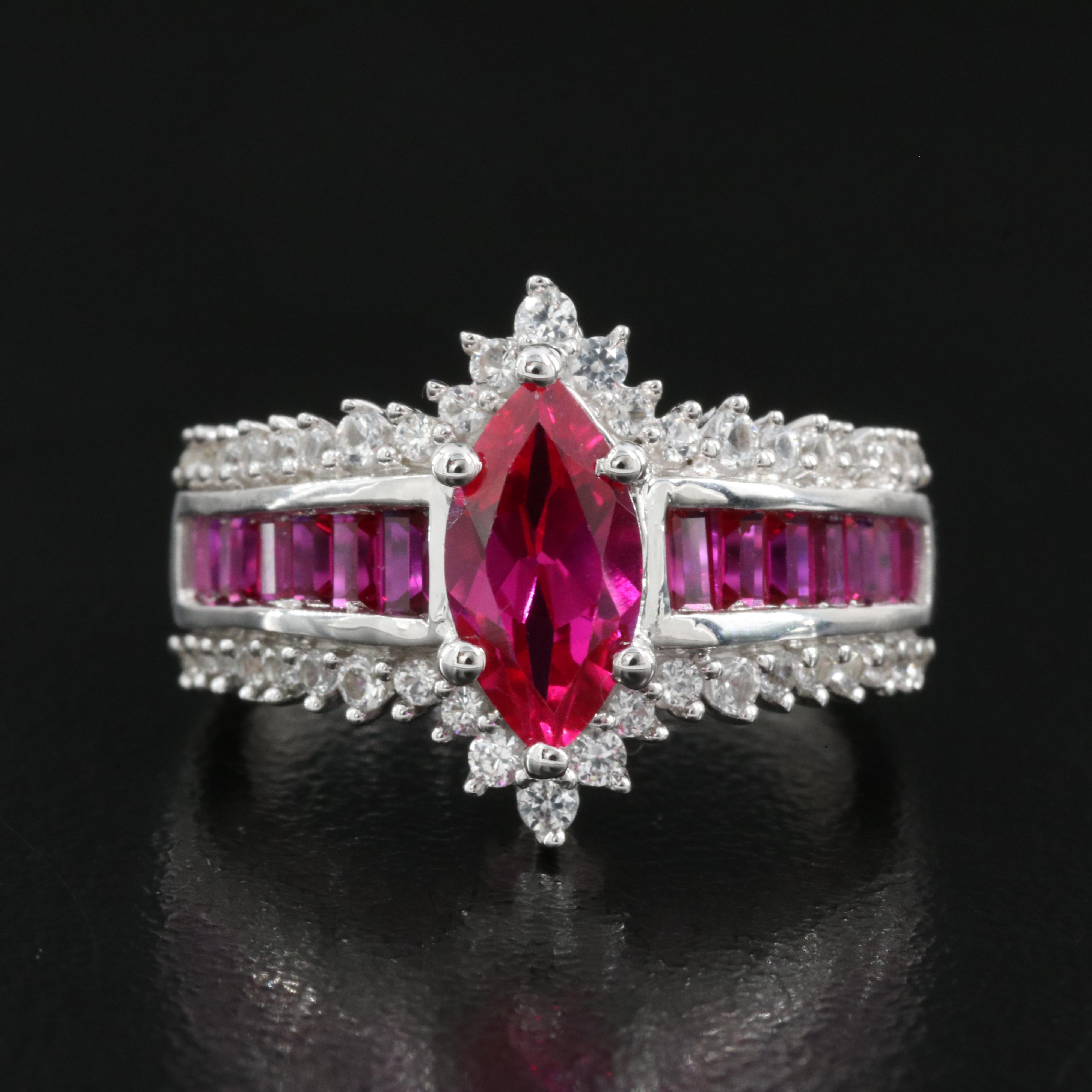 Sterling Ruby and Sapphire Ring