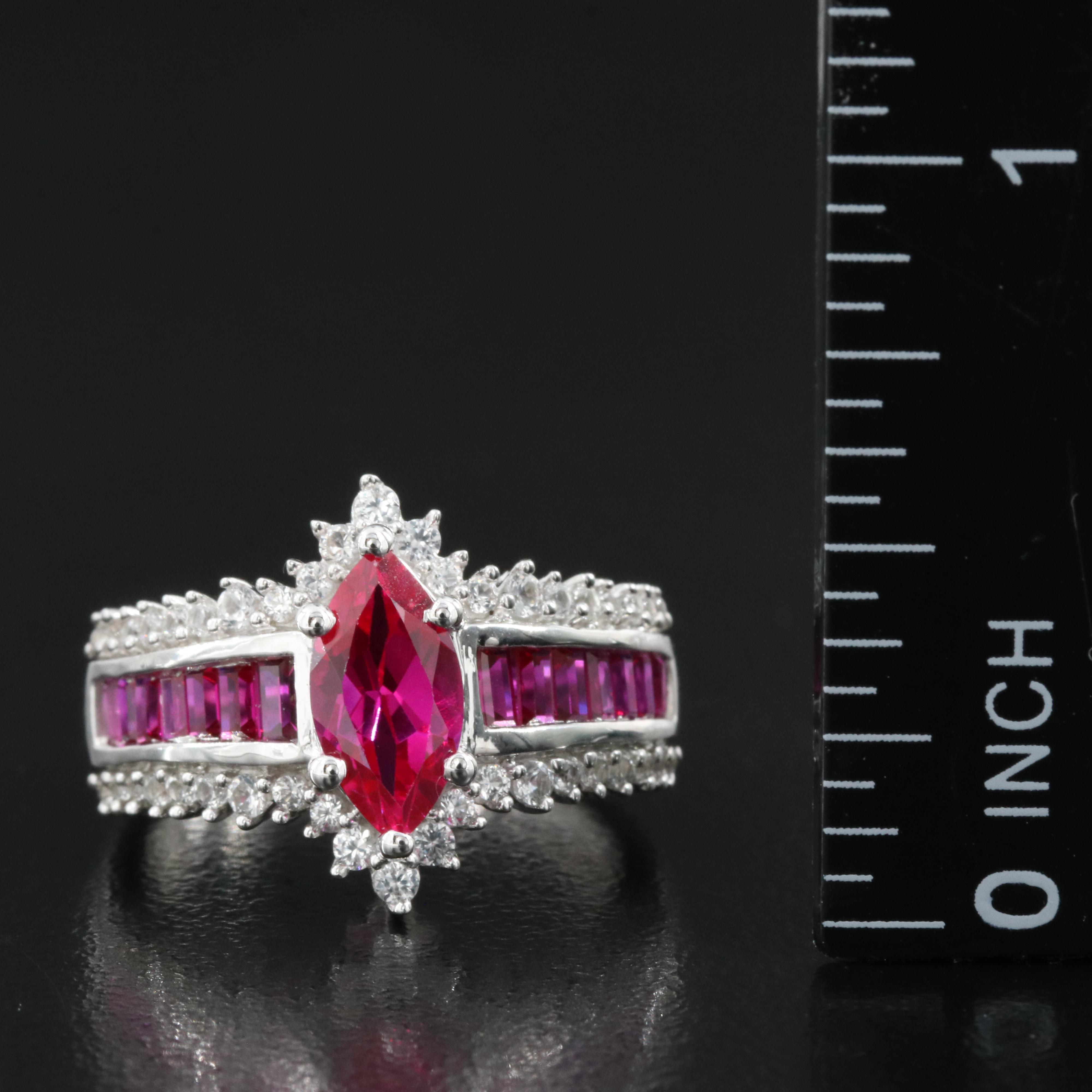 Sterling Ruby and Sapphire Ring