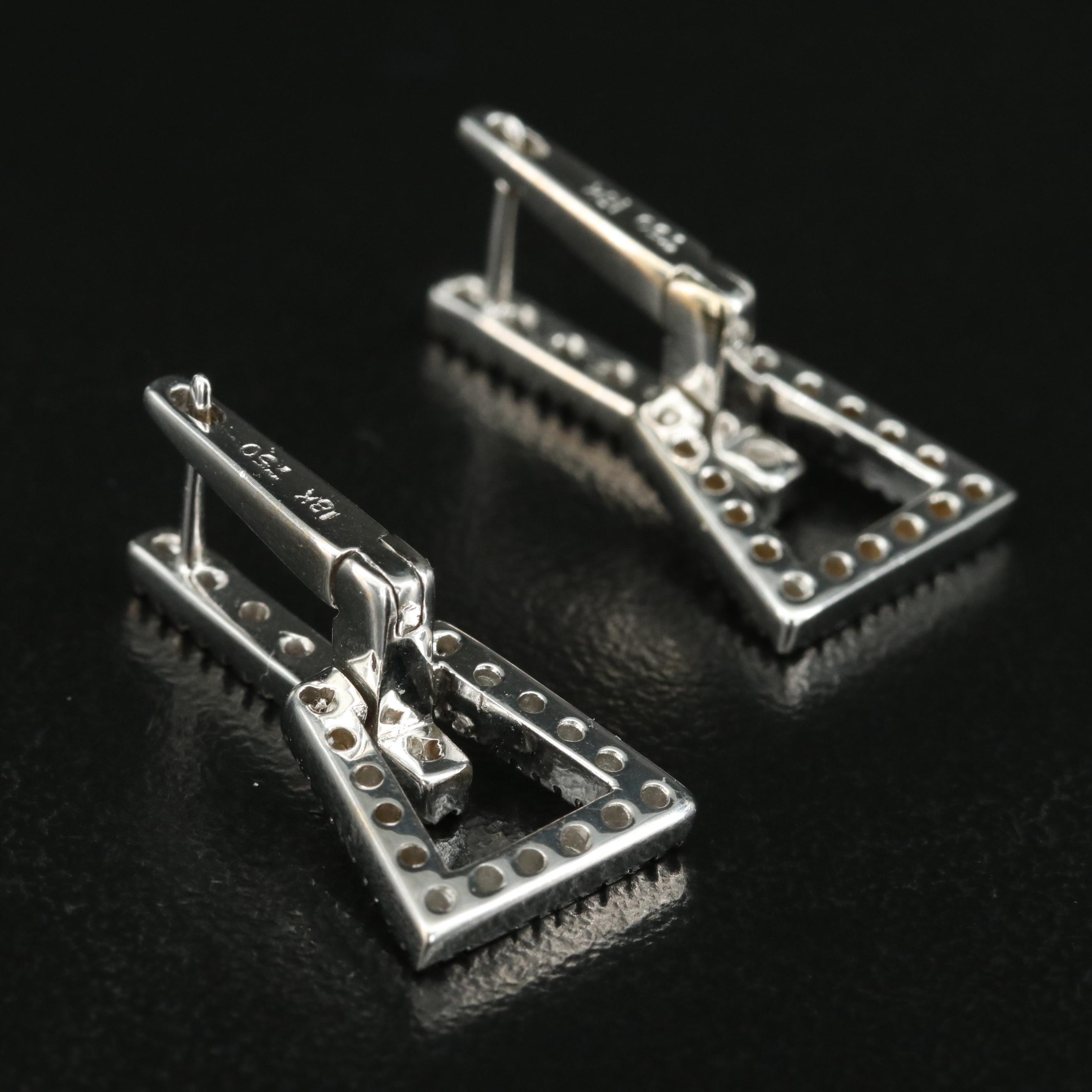 18K 0.46 CTW Diamond Door Knocker Earrings