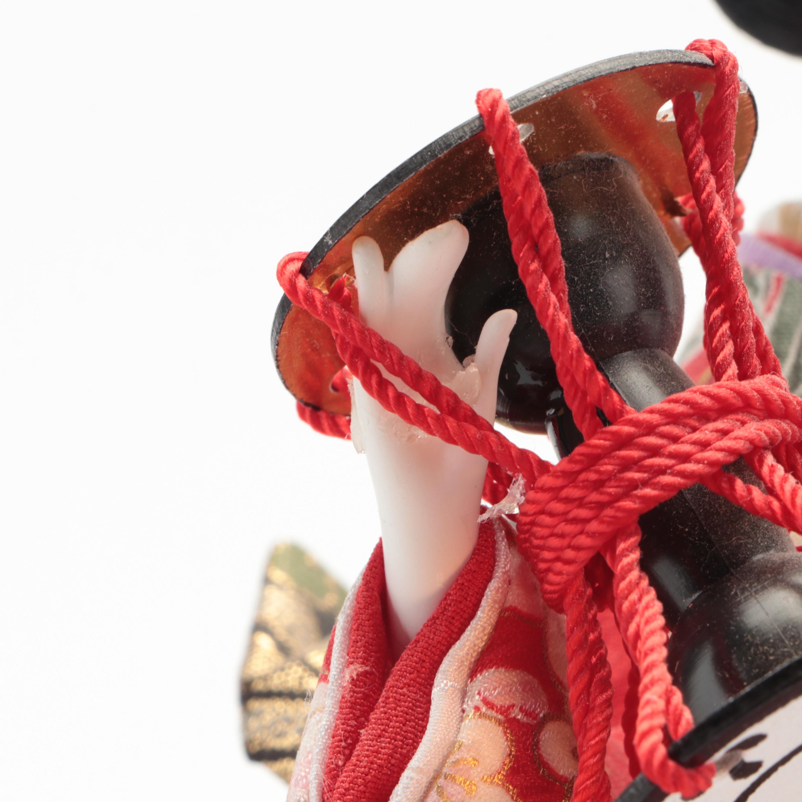 Japanese Silk and Composition Geisha Ningyo Doll