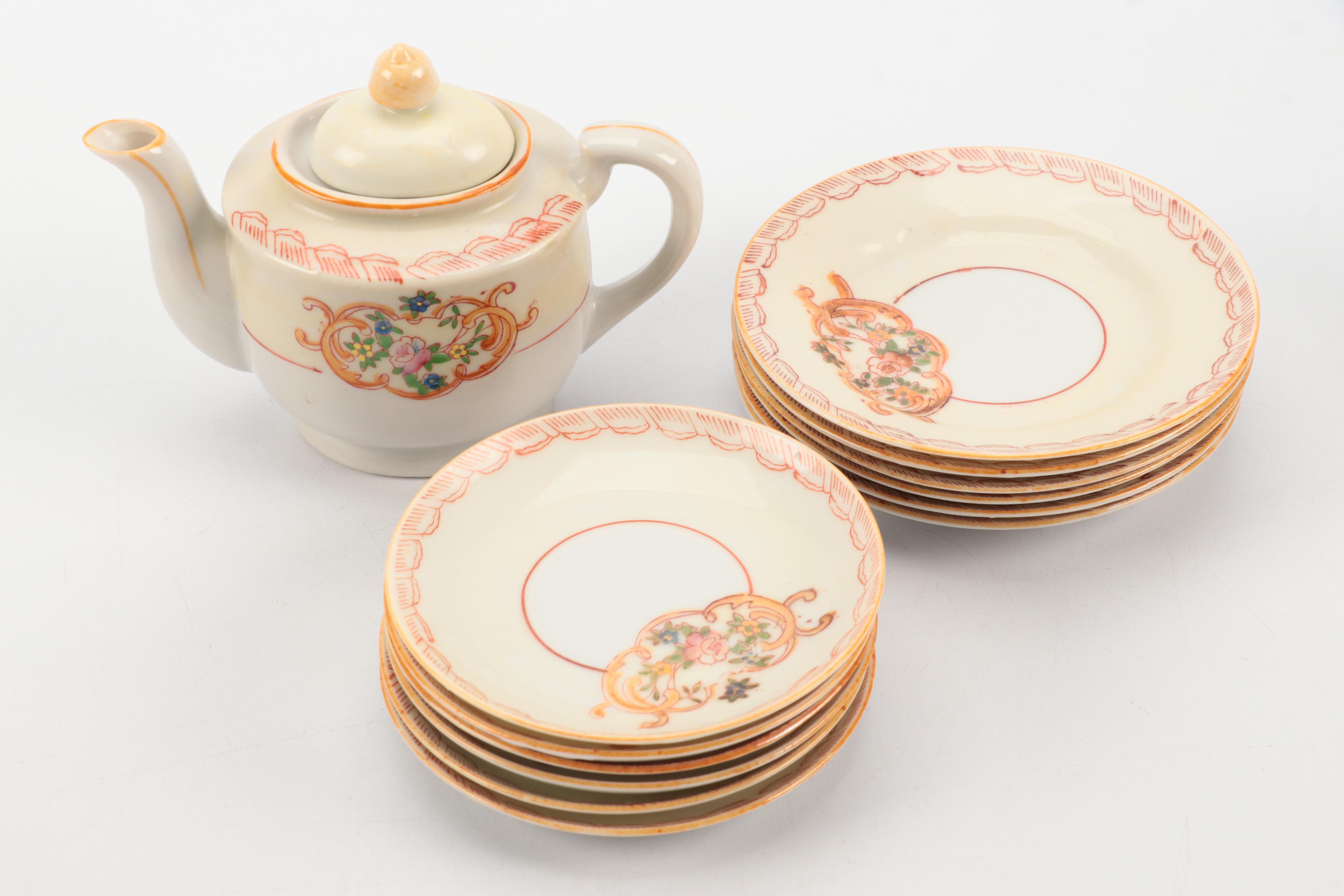 Japanese and Other Child's Tea Sets, Mid to Late 20th Century