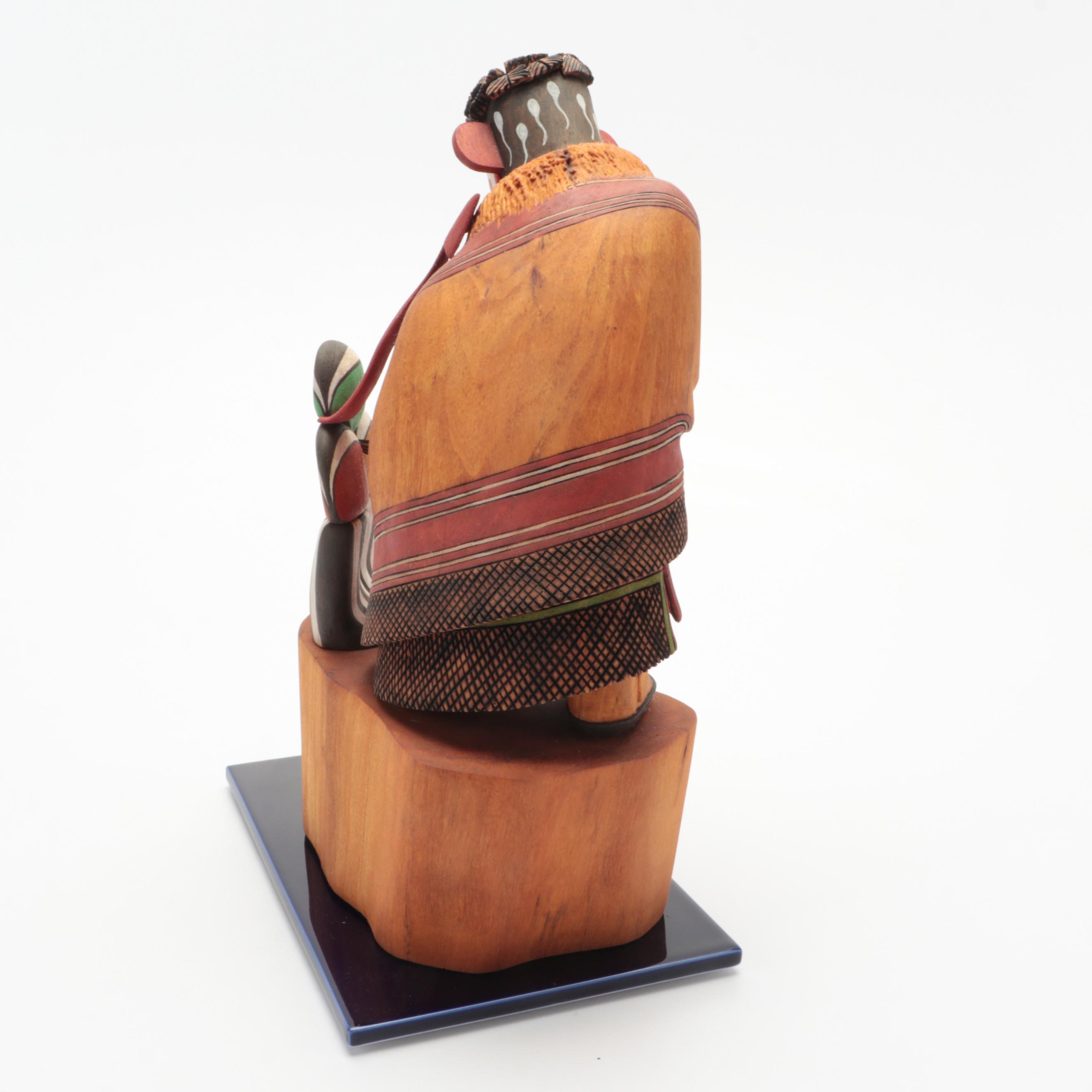 Southwest Polychrome Hand-Painted Carved Wood Hahay-i wu-uti Kachina Doll