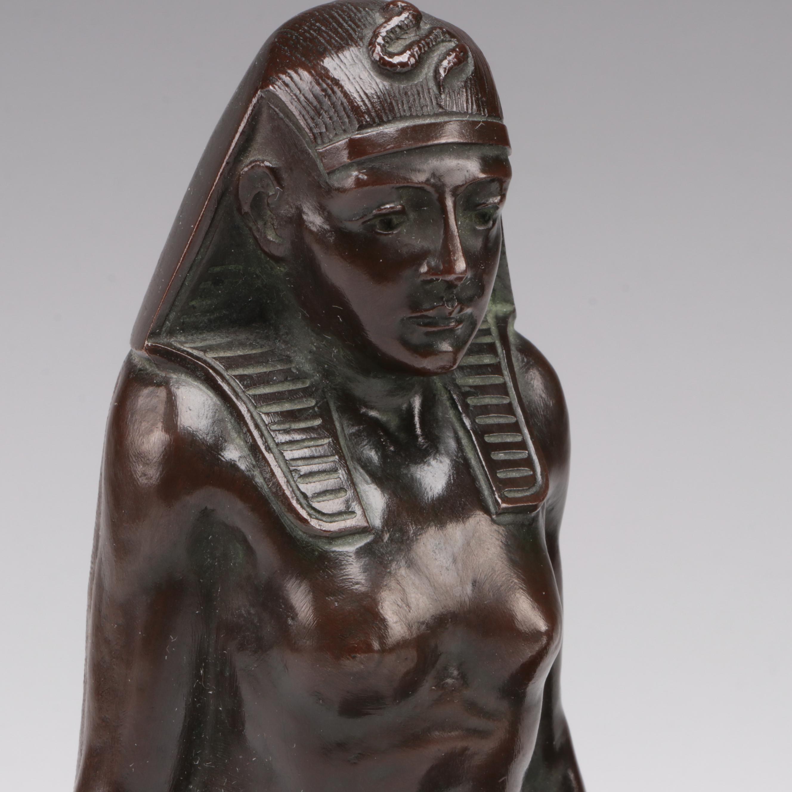 Pair of Egyptian Revival M. Peinlich Sc. Bronze Bookends, 1913