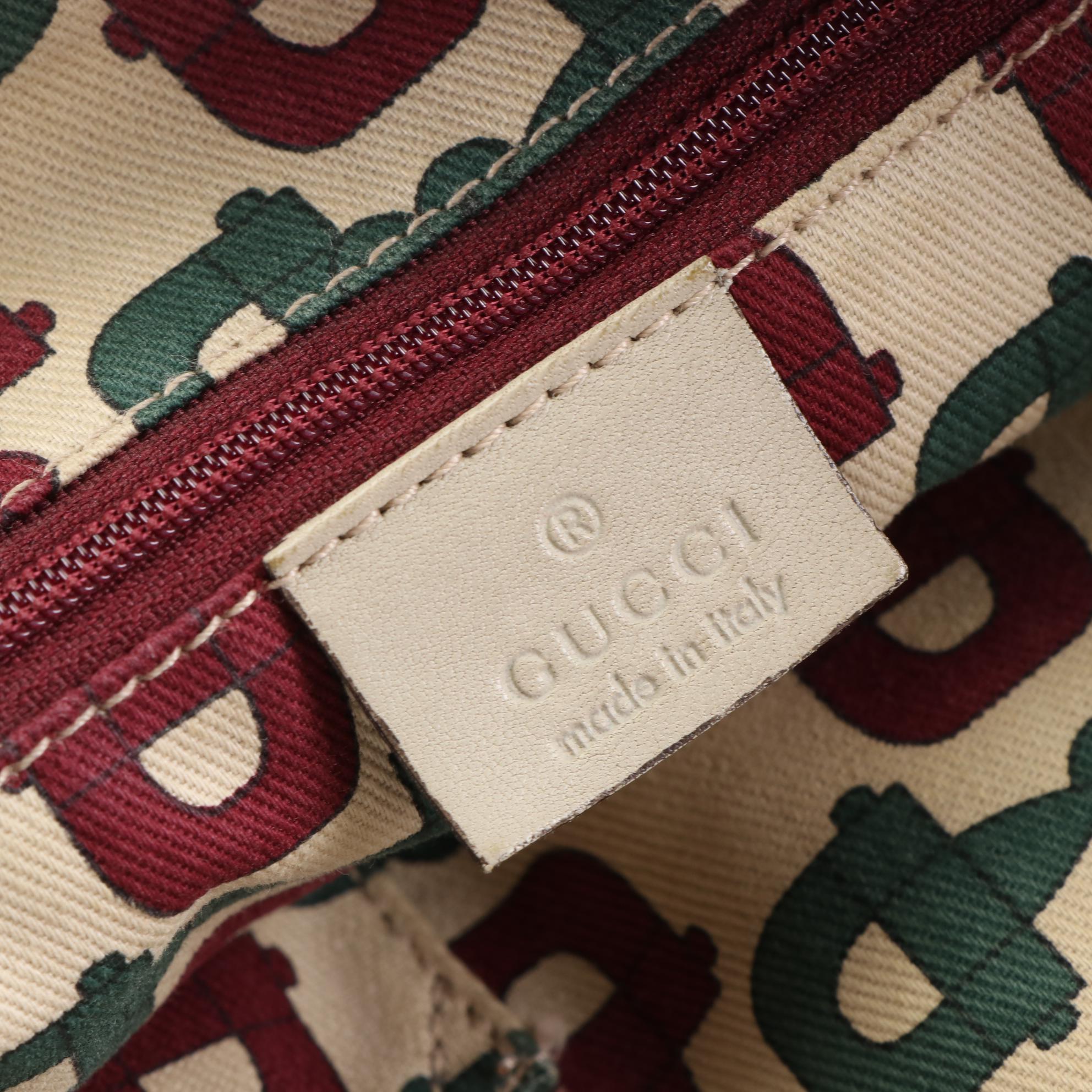 Gucci Abbey Shoulder Bag in GG Embossed and Smooth Leather