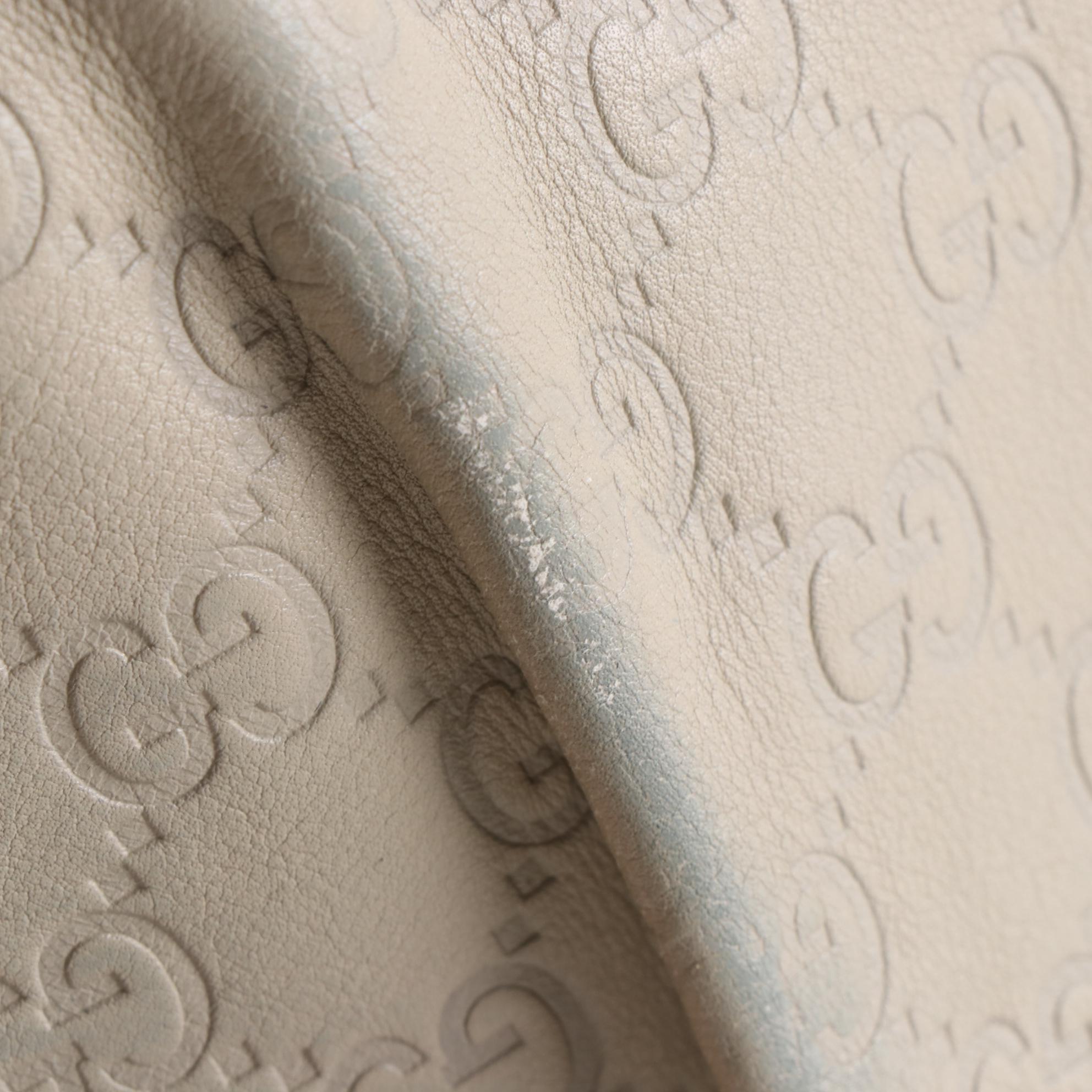 Gucci Abbey Shoulder Bag in GG Embossed and Smooth Leather