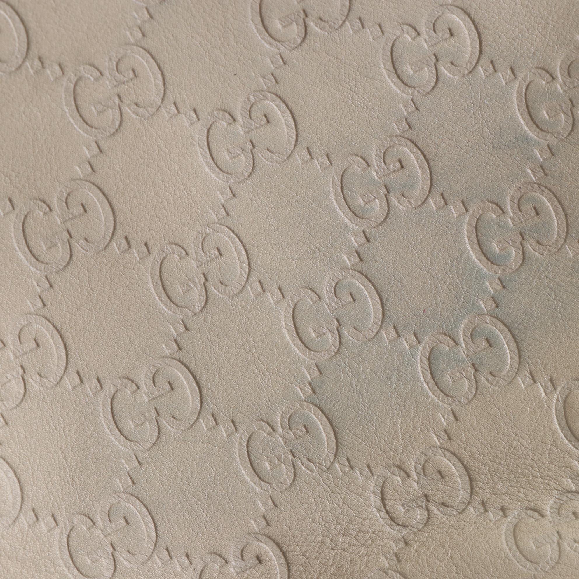 Gucci Abbey Shoulder Bag in GG Embossed and Smooth Leather