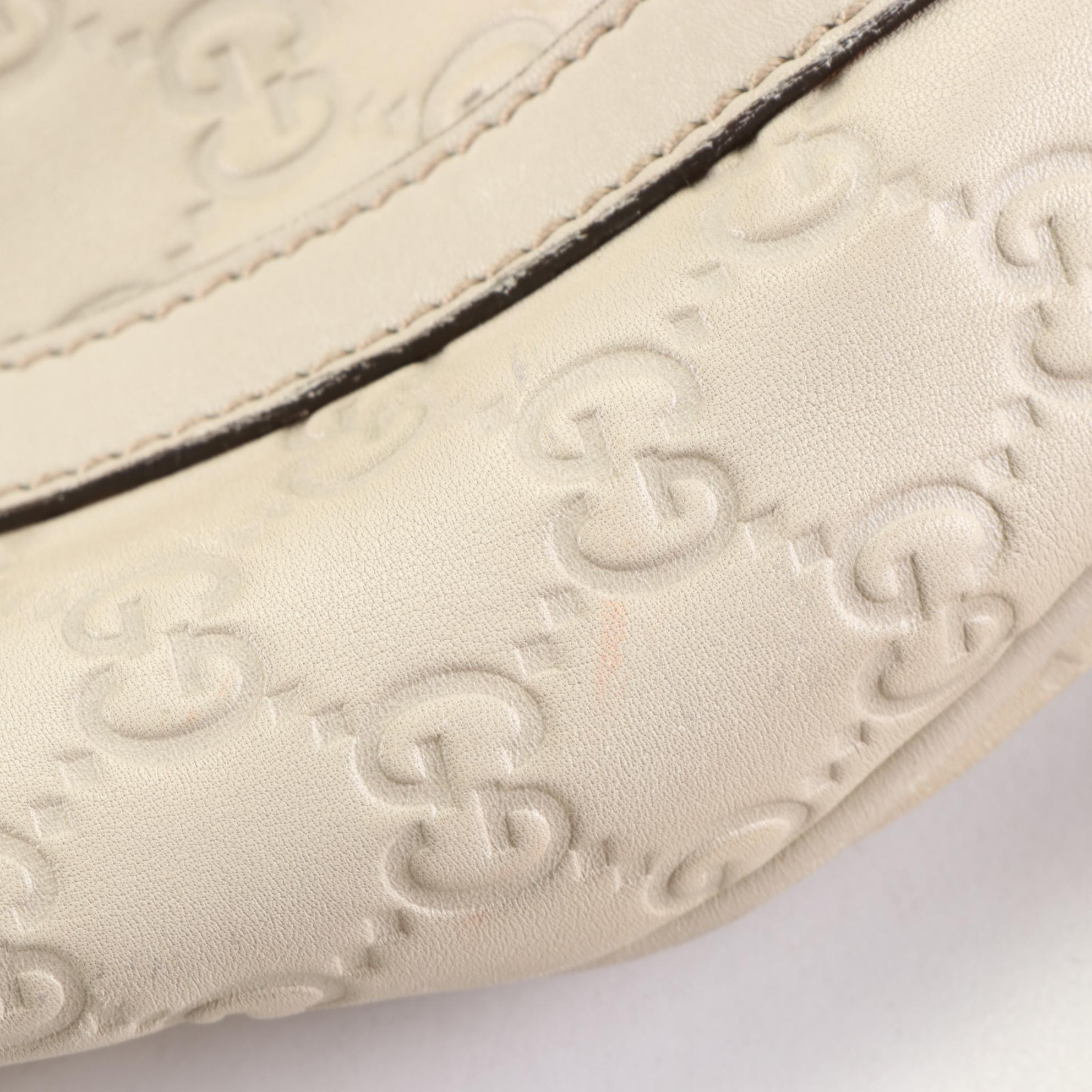 Gucci Abbey Shoulder Bag in GG Embossed and Smooth Leather