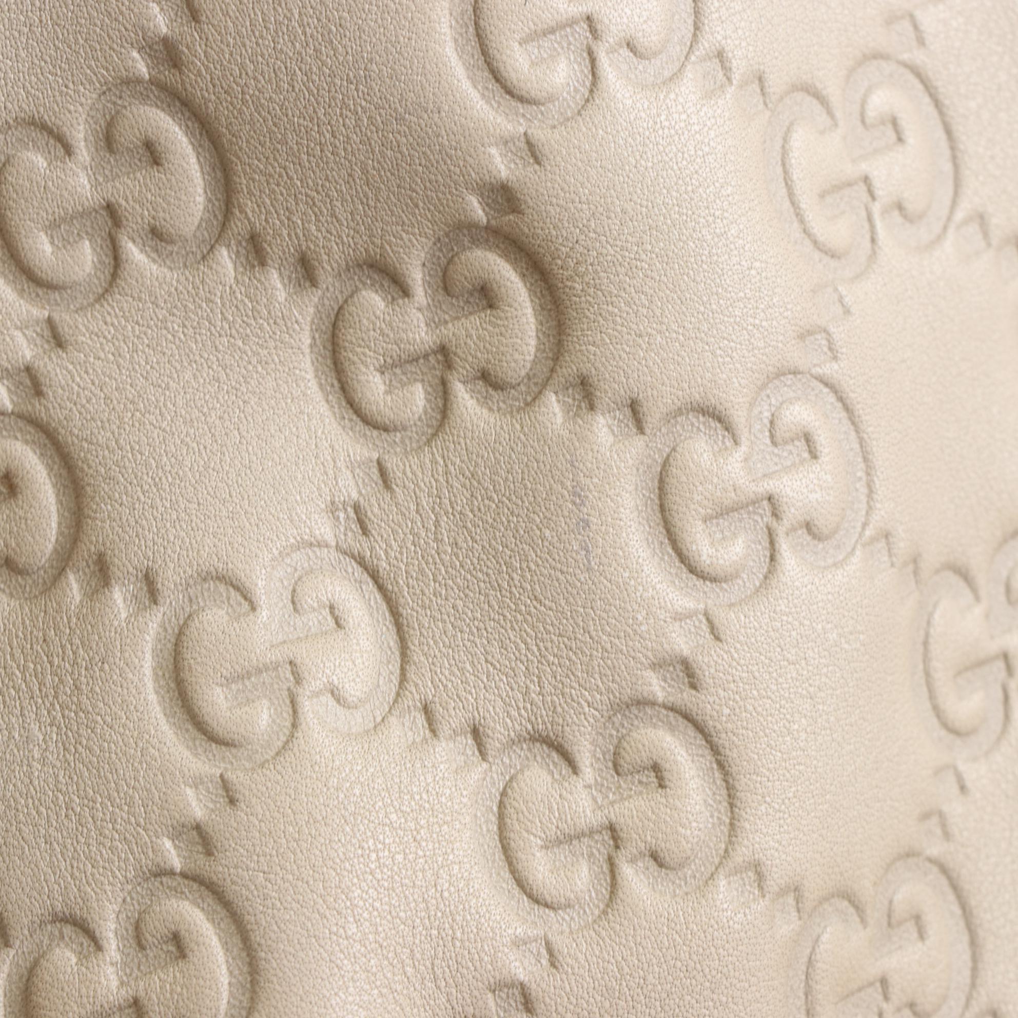 Gucci Abbey Shoulder Bag in GG Embossed and Smooth Leather