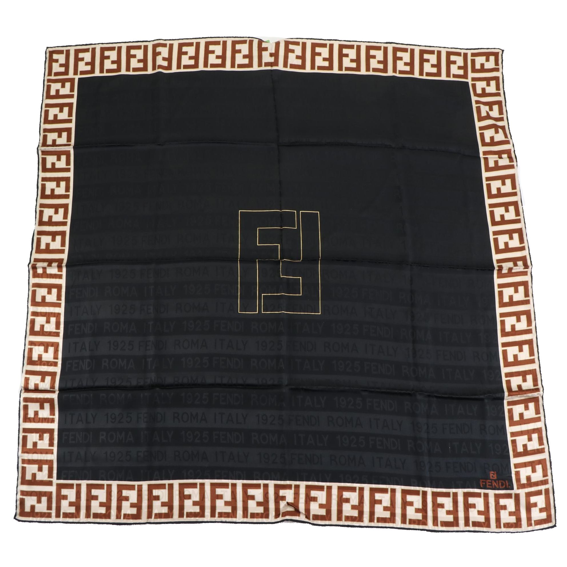Fendi FF Logo Scarf 90 in Silk Jacquard