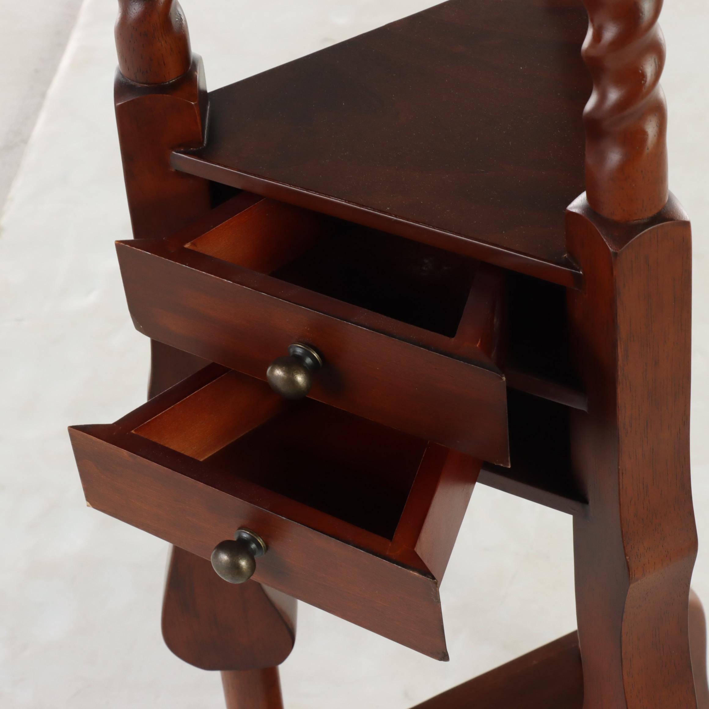 Queen Anne Style Mahogany-Finished Basin Stand