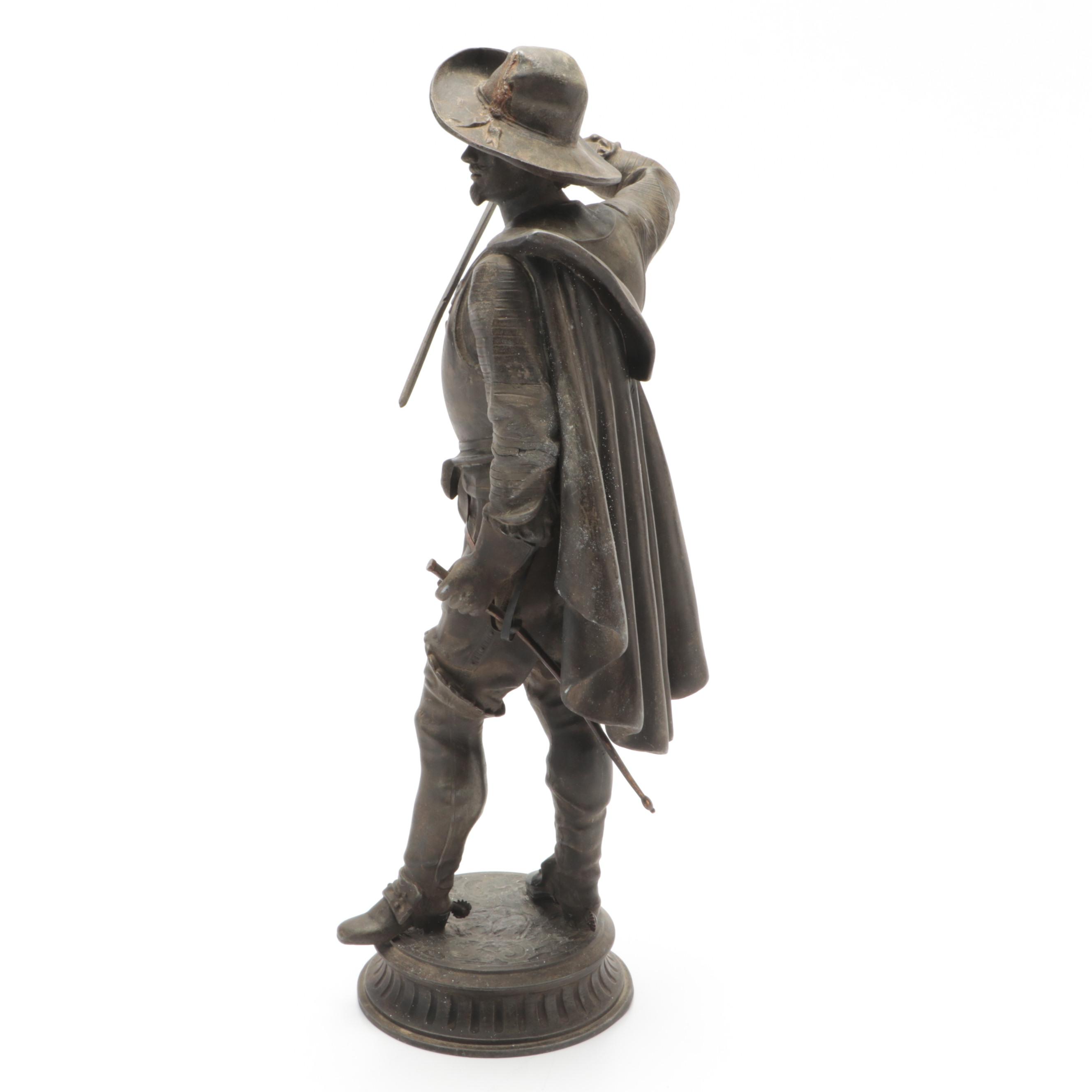 Patinated Cast Spelter Sculpture of Don Juan