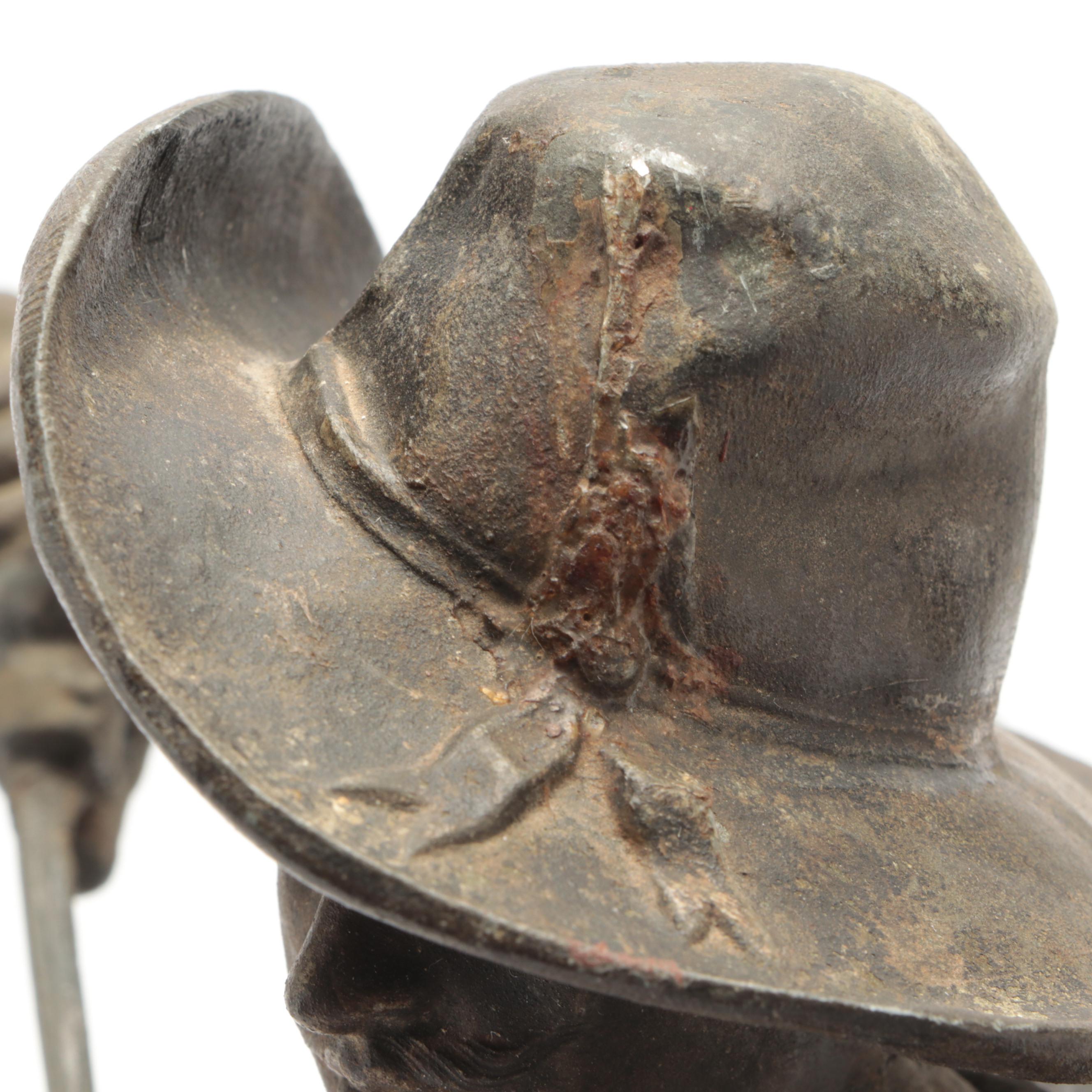 Patinated Cast Spelter Sculpture of Don Juan