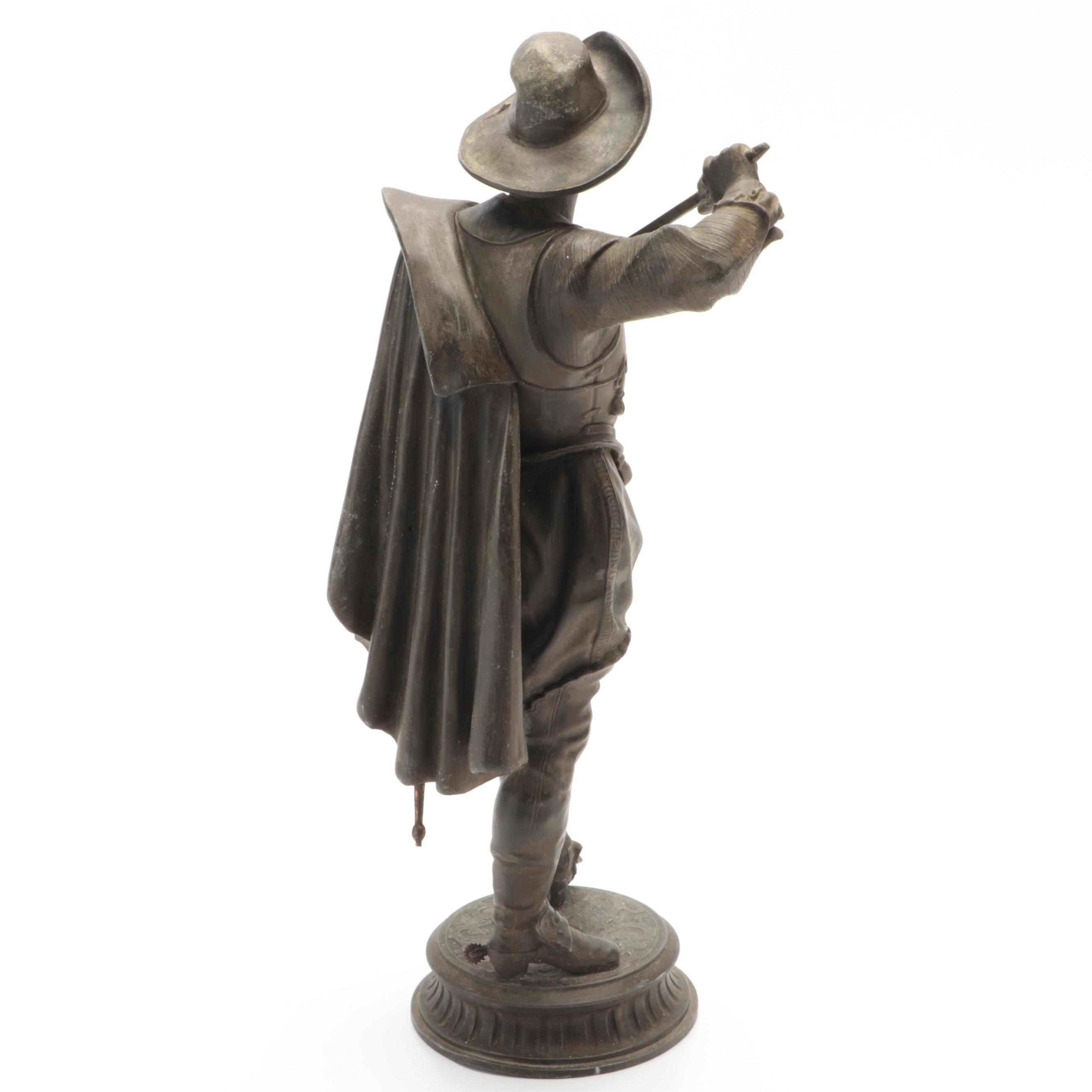 Patinated Cast Spelter Sculpture of Don Juan