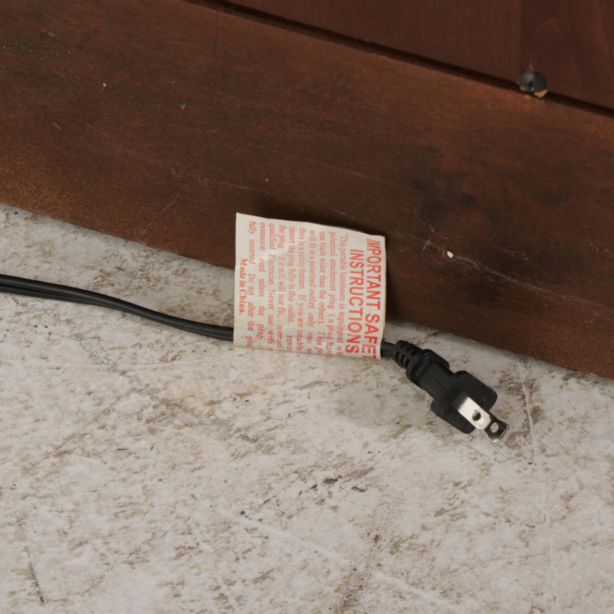 Mahogany-Finish Wood and Glass Illuminated China Cabinet