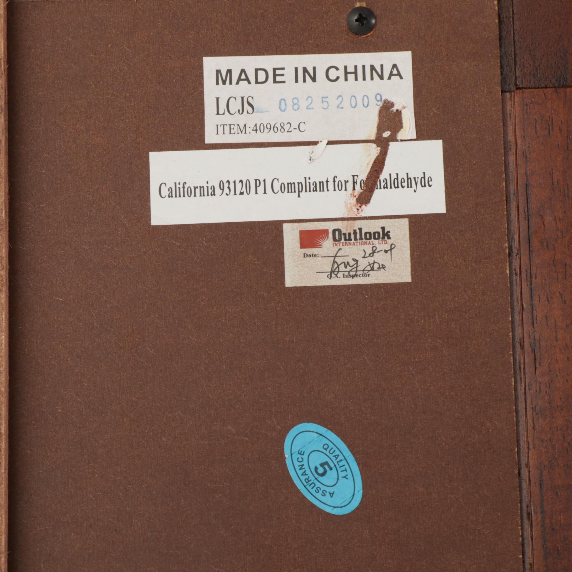 Mahogany-Finish Wood and Glass Illuminated China Cabinet