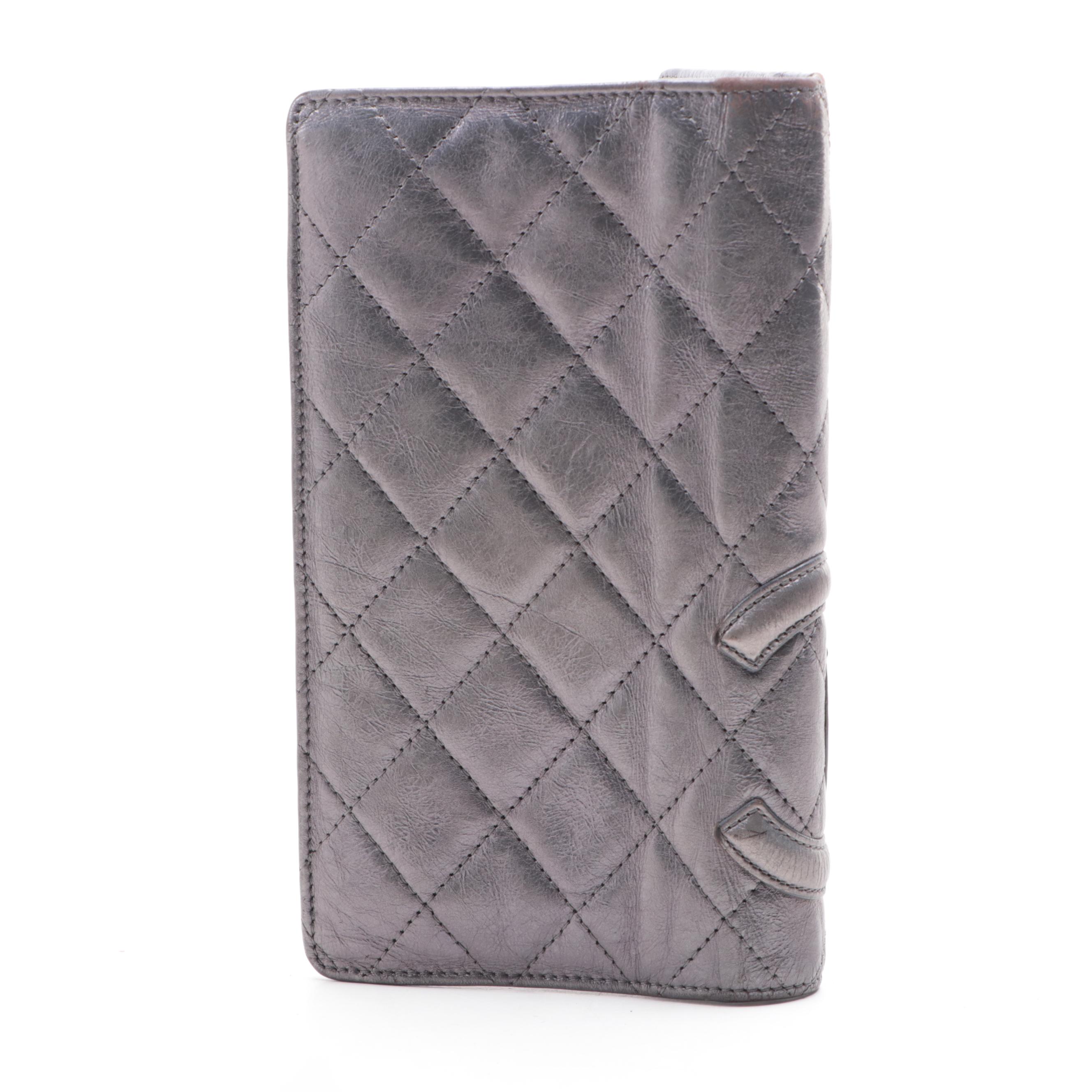 Chanel Quilted Metallic Leather Continental Wallet