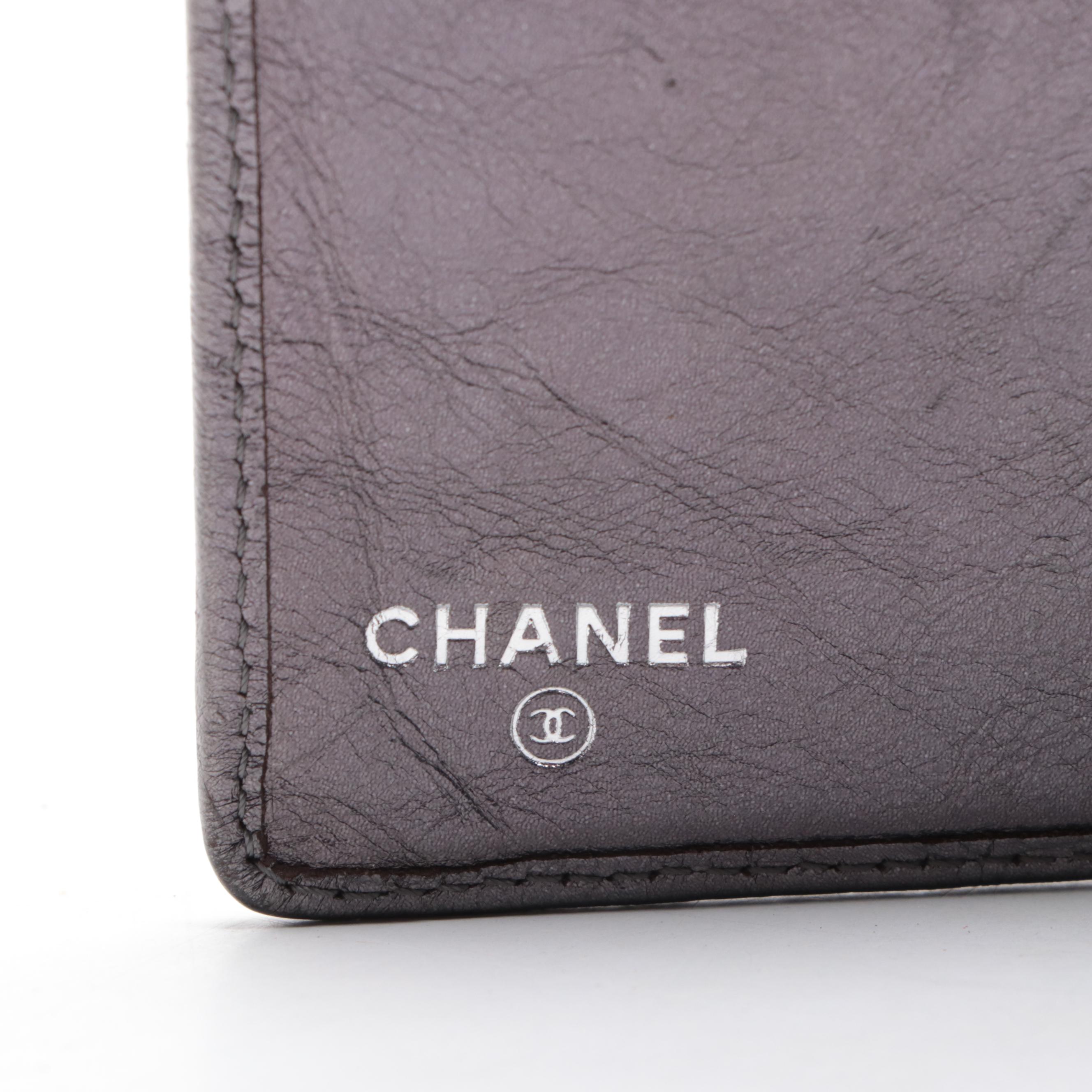 Chanel Quilted Metallic Leather Continental Wallet