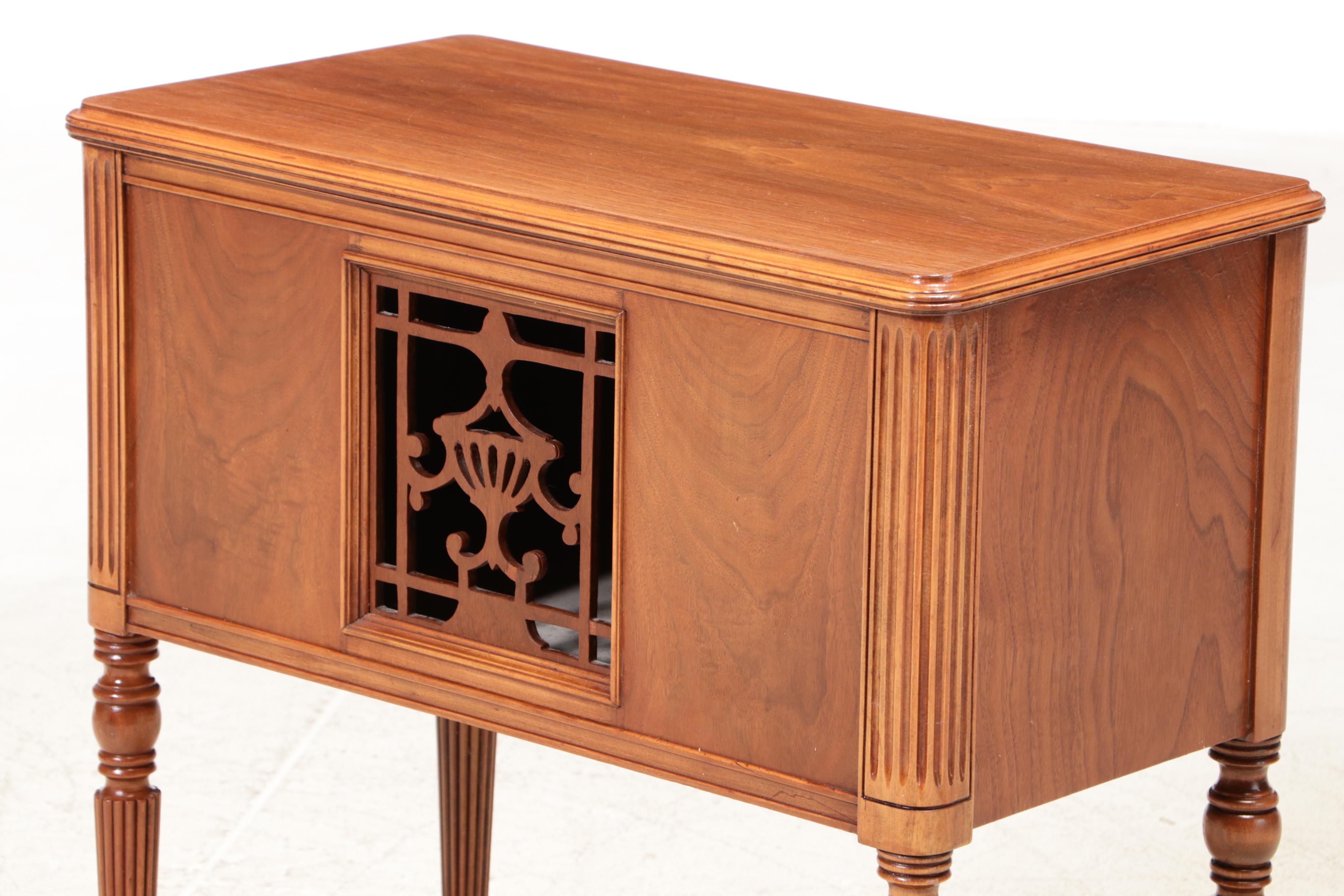 American Colonial Style Walnut Radio Cabinet, circa 1930