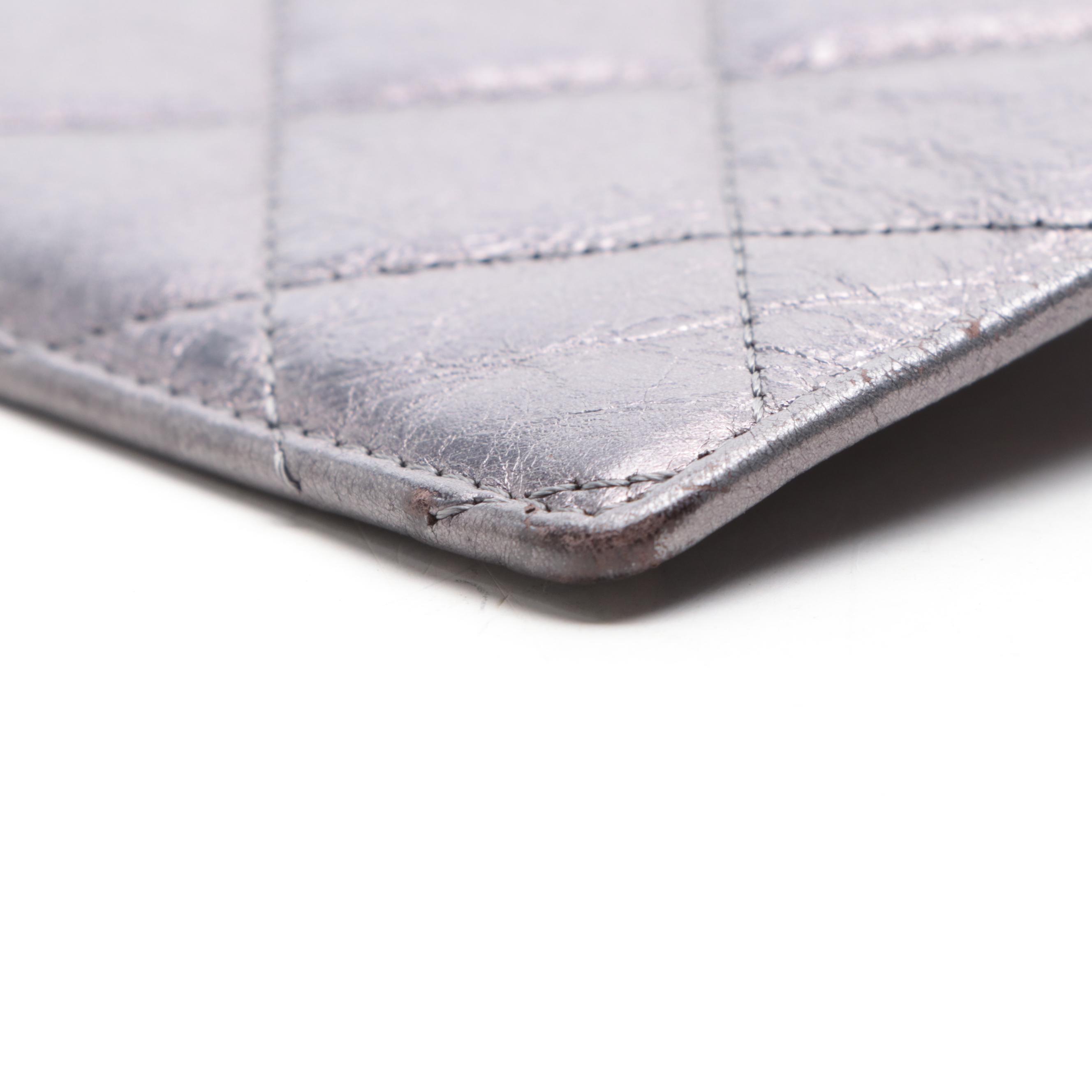 Chanel Quilted Metallic Leather Continental Wallet