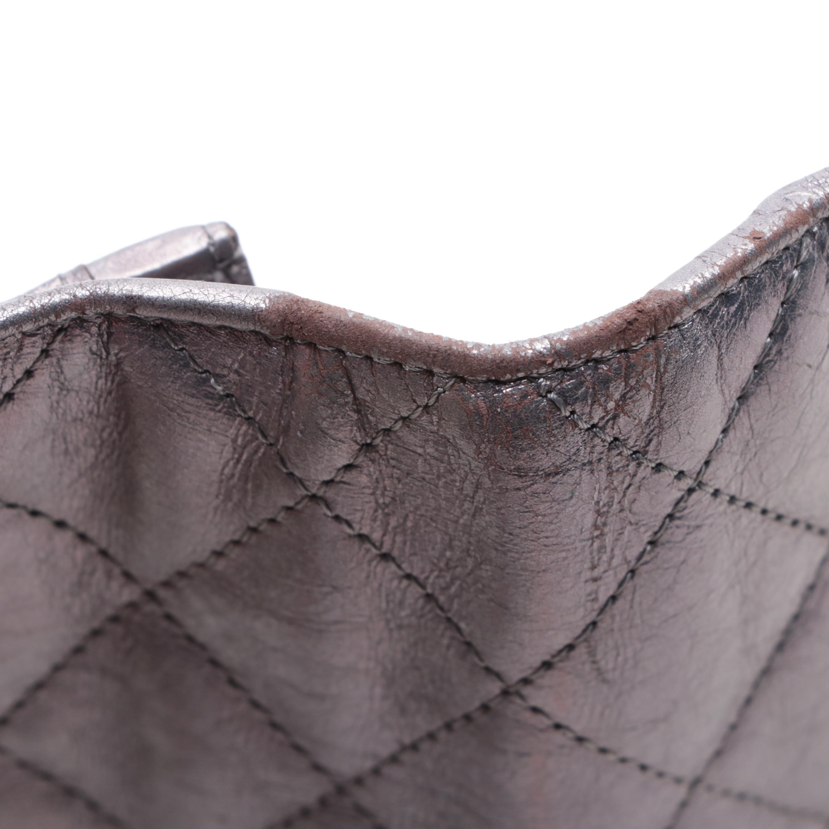 Chanel Quilted Metallic Leather Continental Wallet