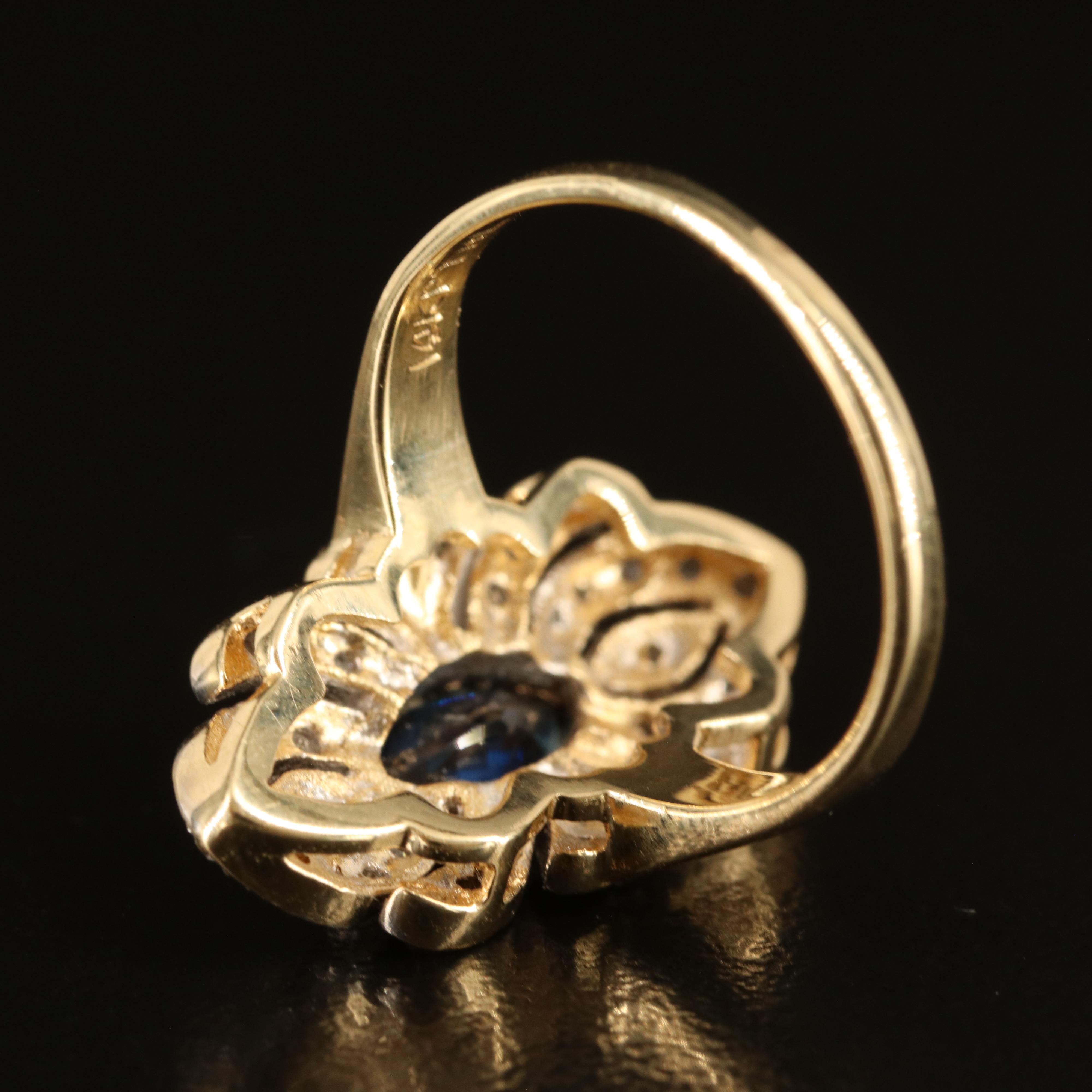 14K Sapphire and Diamond Ring