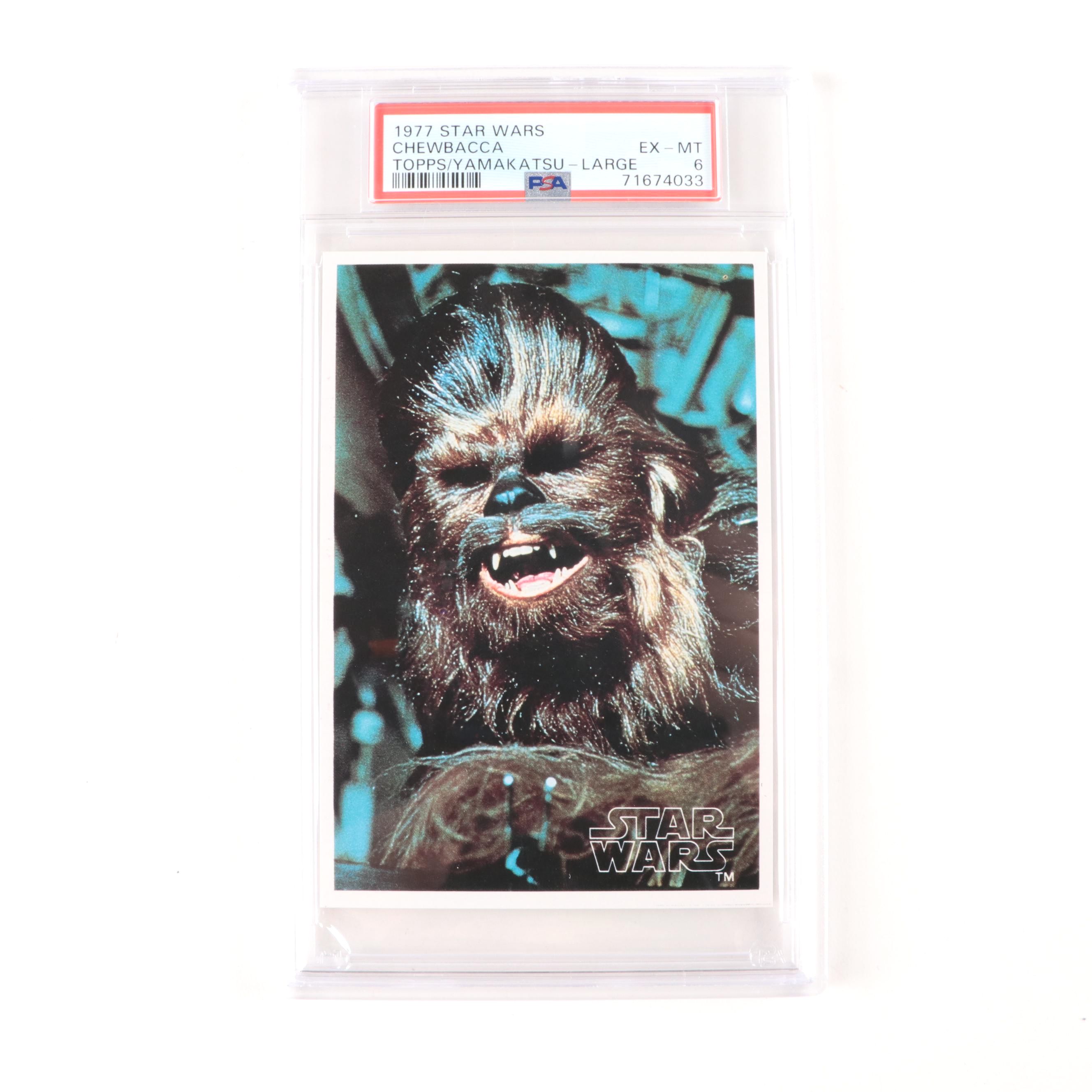 1977 Topps Yamakatsu Star Wars Chewbacca Large Card Graded 6 Excellent–Mint