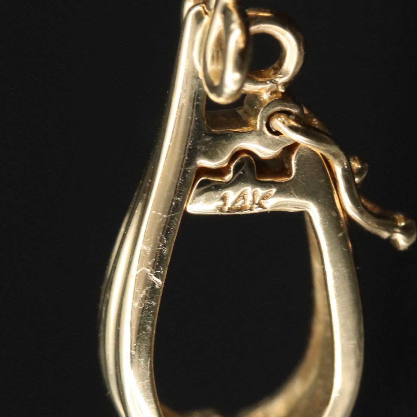 14K Mother-of-Pearl Asian Village Scene Enhancer Pendant