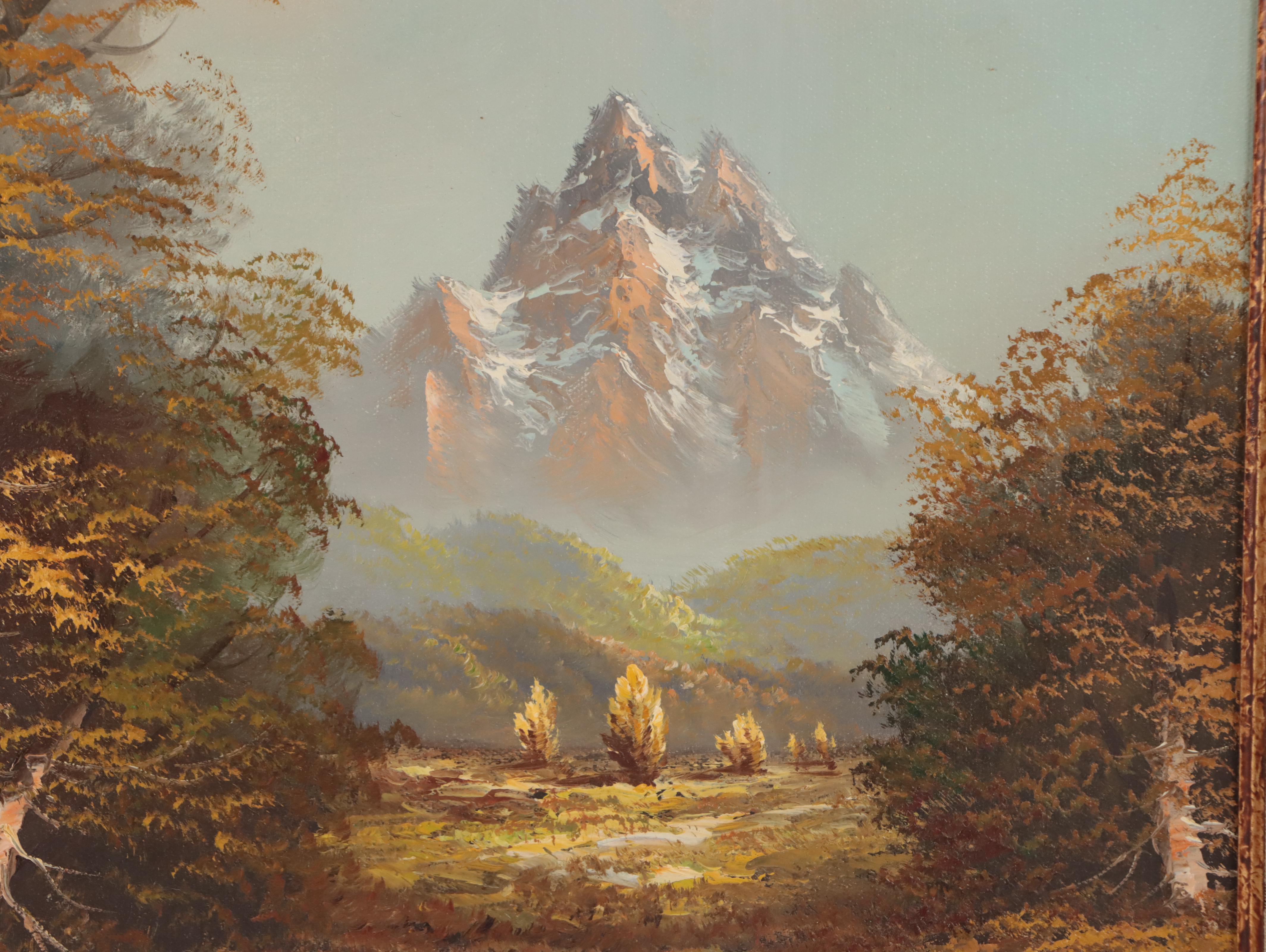 Oil Painting of Alpine Landscape
