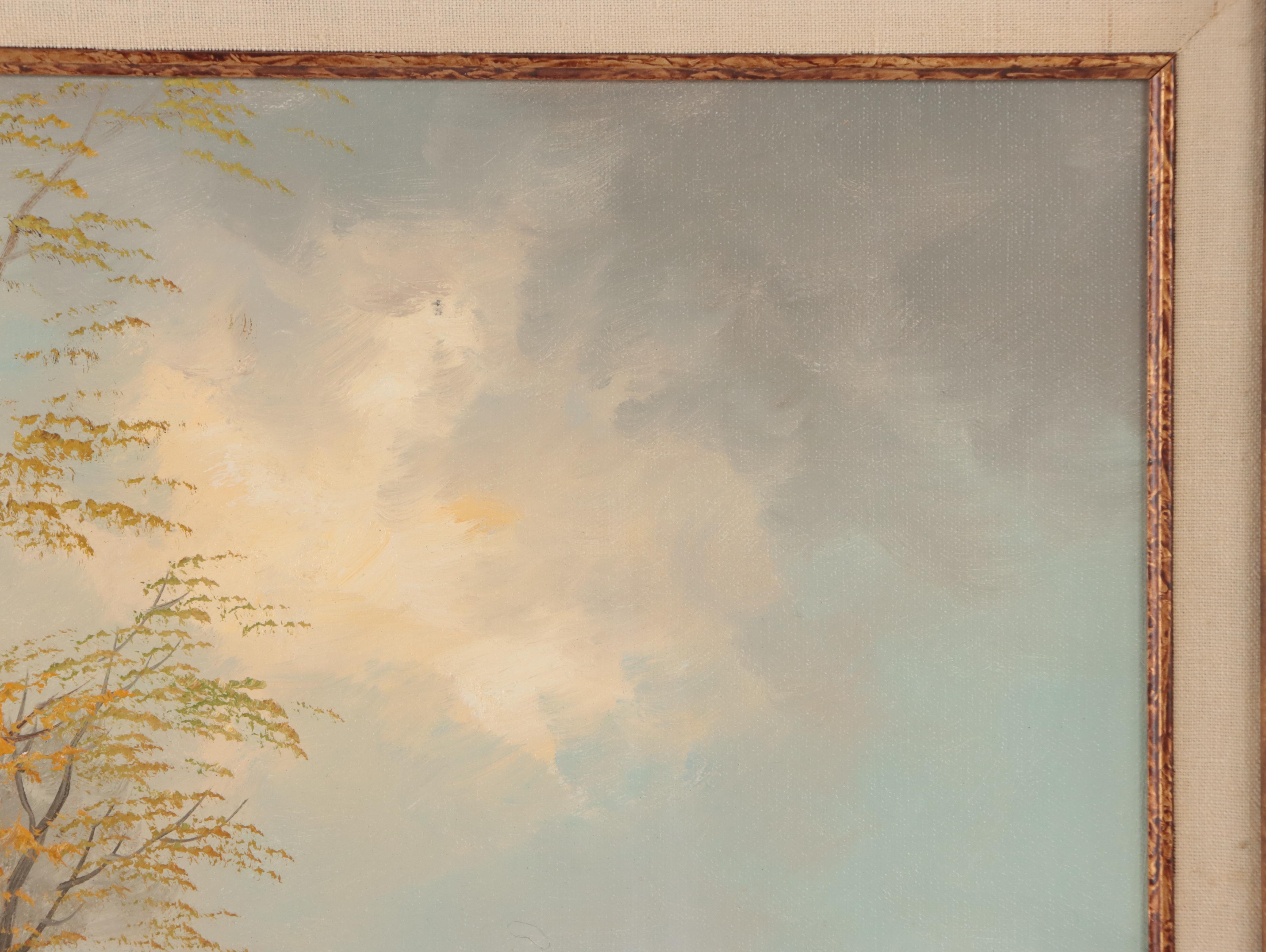 Oil Painting of Alpine Landscape