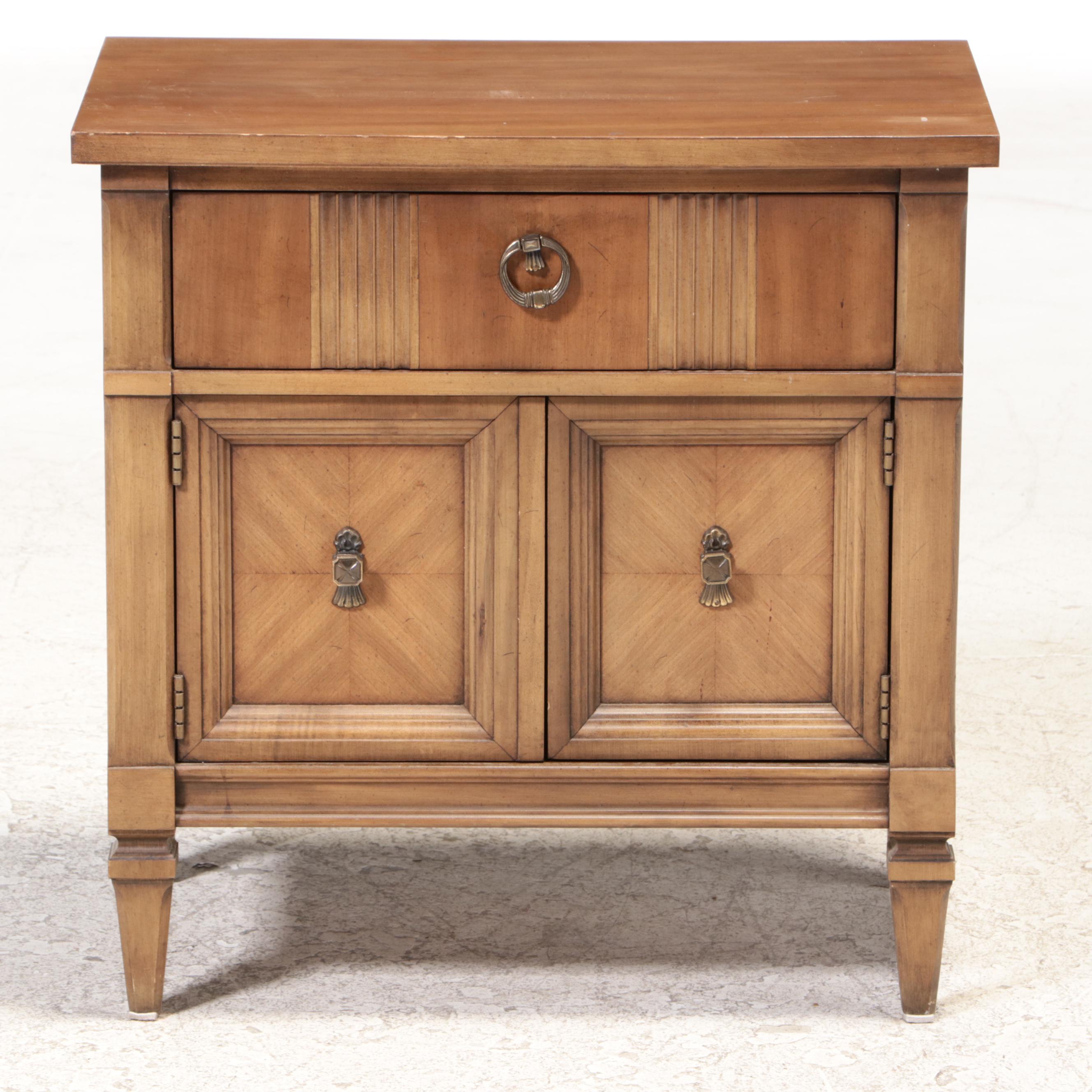 Drexel "Lorenzo" Cherrywood and Maple Side Table. Mid-20th Century