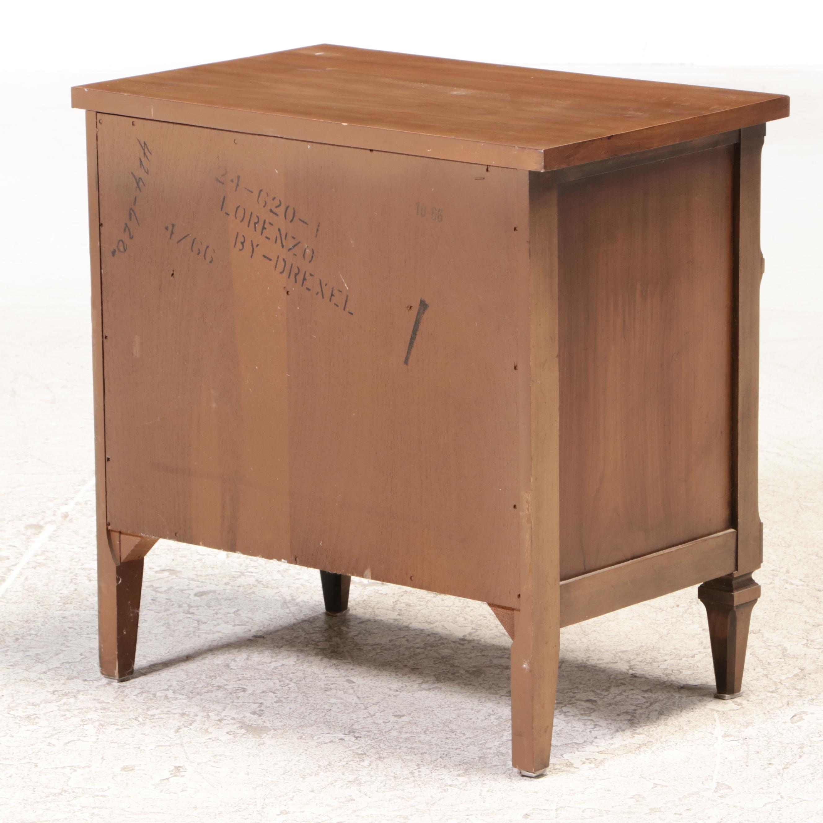 Drexel "Lorenzo" Cherrywood and Maple Side Table. Mid-20th Century