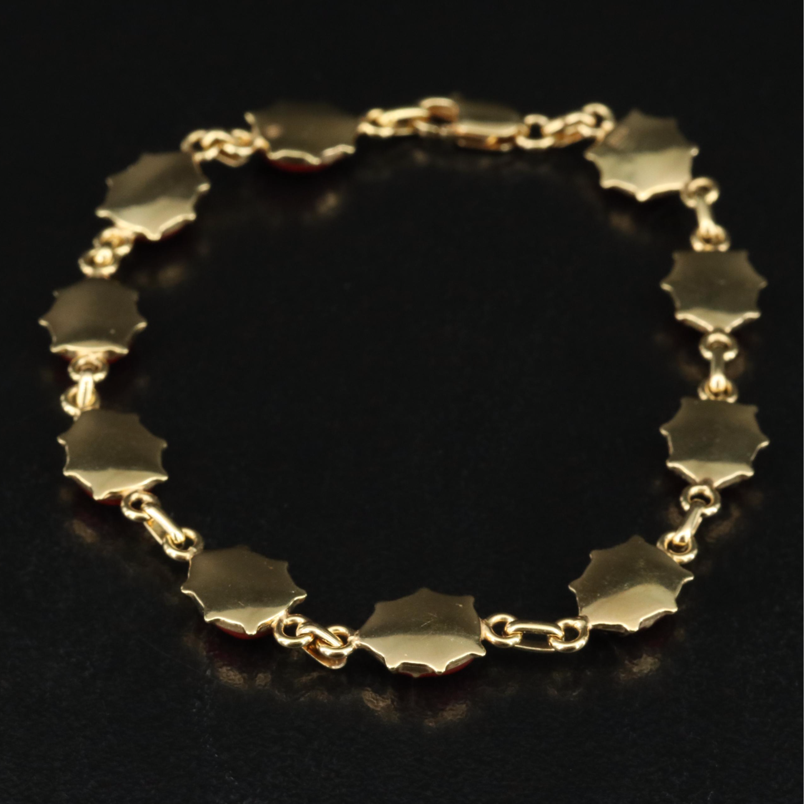 14K Enamel Ladybug Bracelet