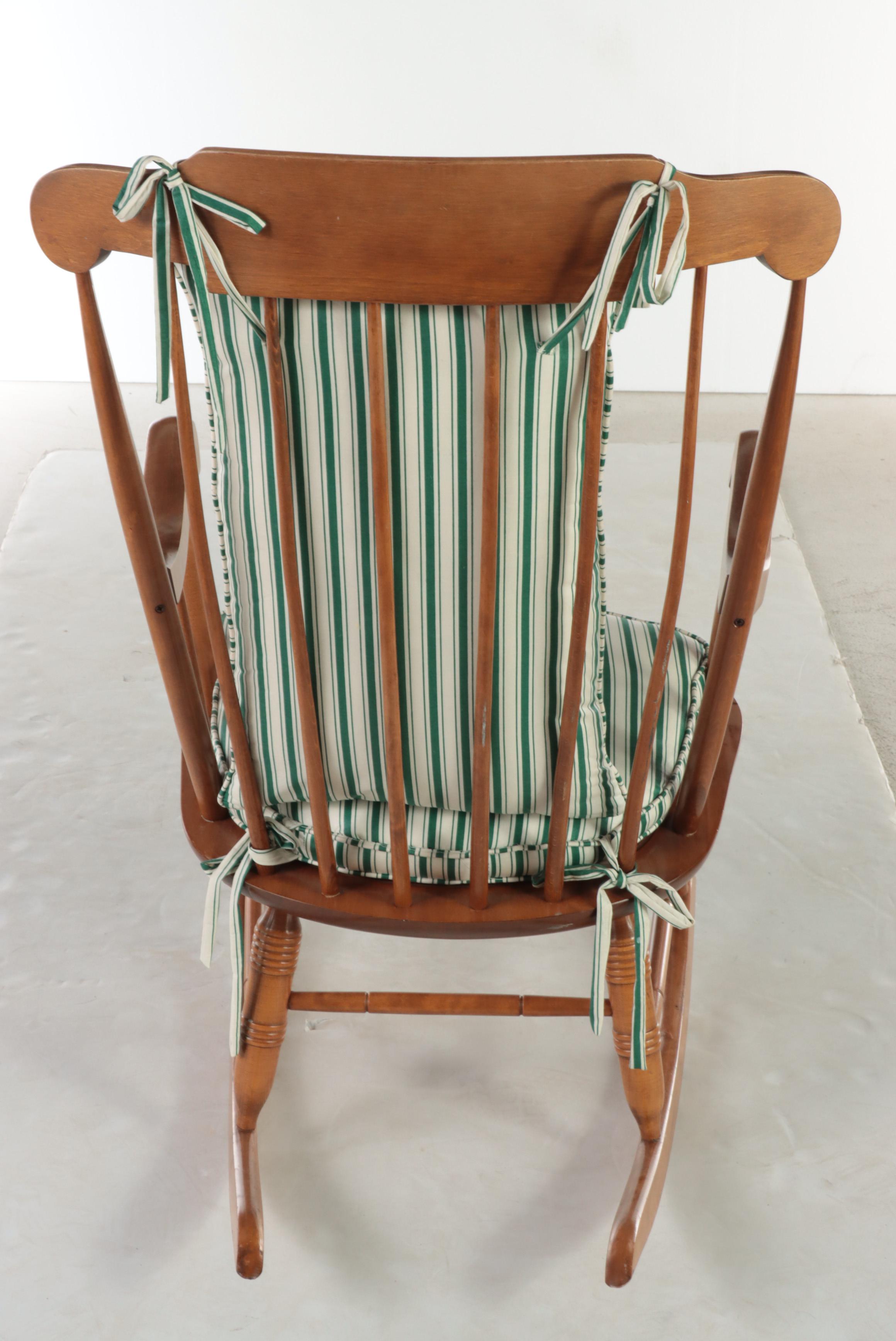 Nichols & Stone Co. Classical Style Maple Rod-Back Rocker, Late 20th Century