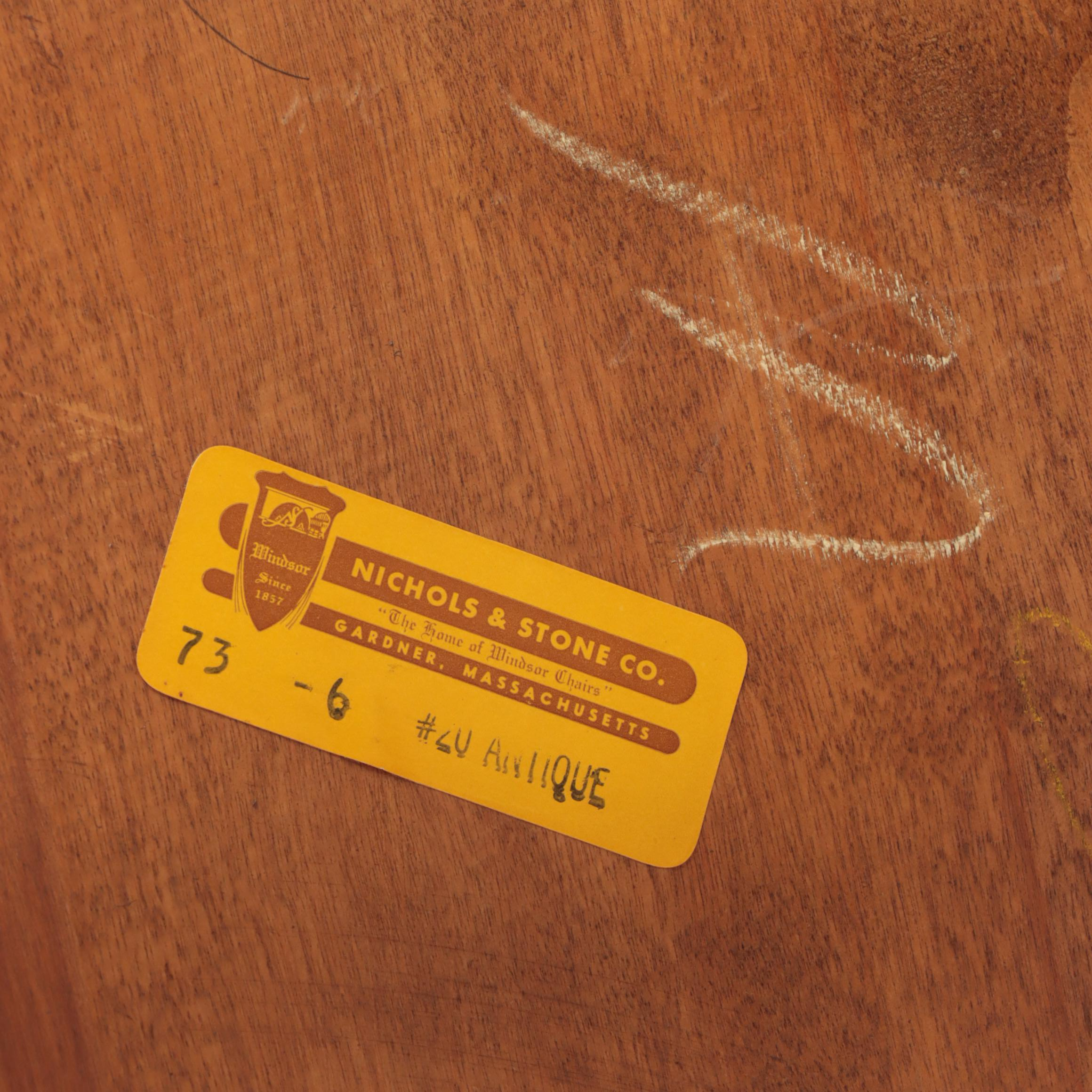 Nichols & Stone Co. Classical Style Maple Rod-Back Rocker, Late 20th Century