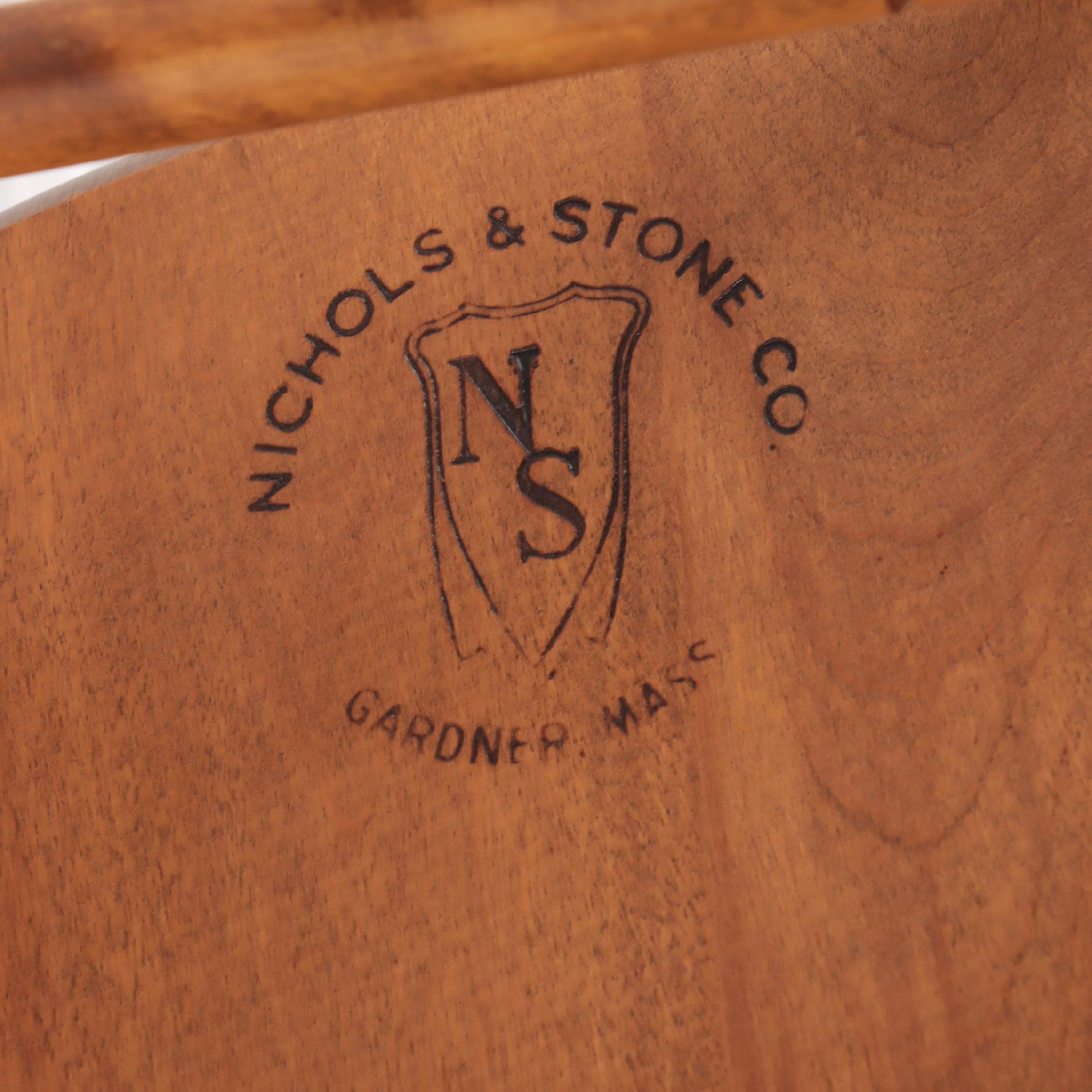 Nichols & Stone Co. Classical Style Maple Rod-Back Rocker, Late 20th Century