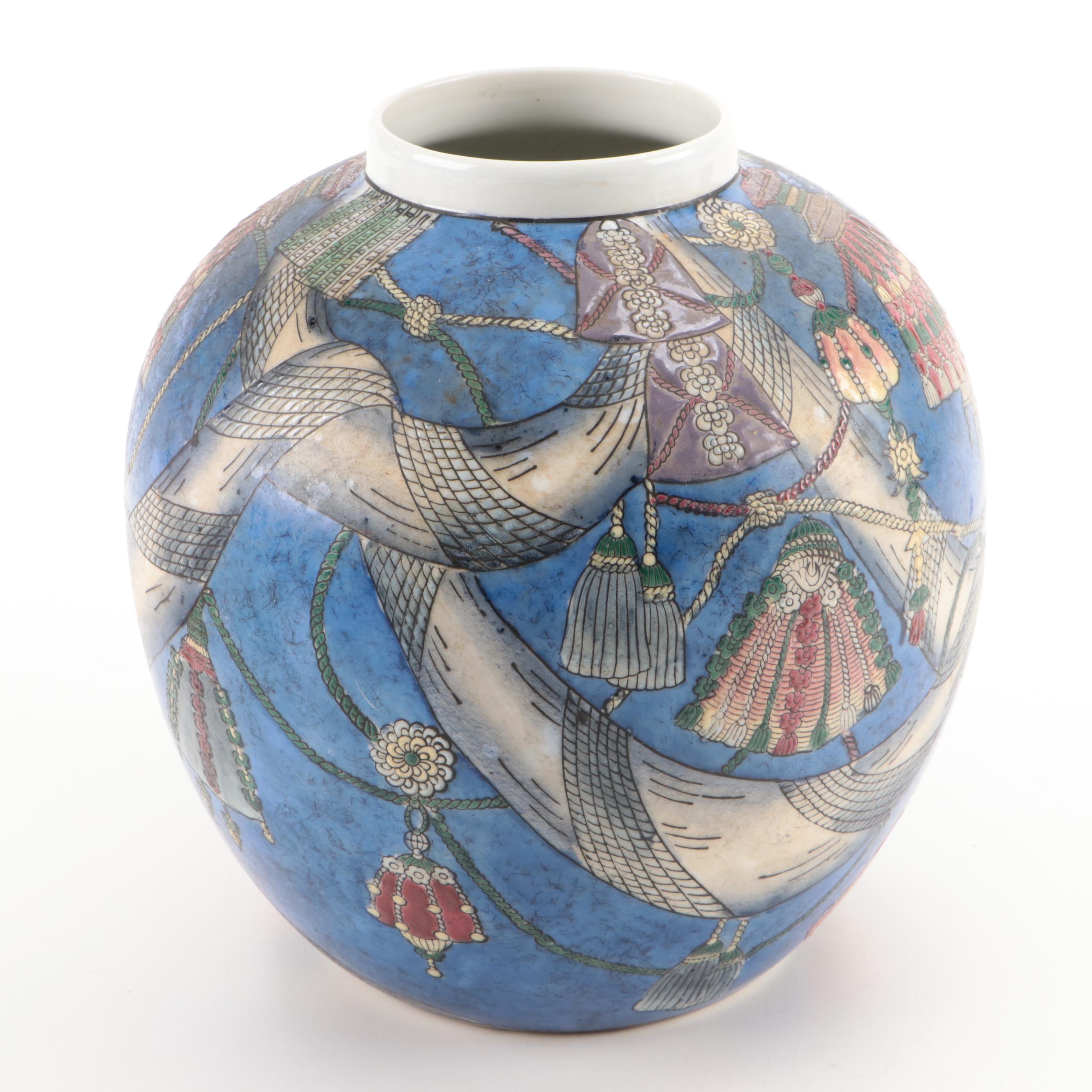 Royal Winton "May" Ceramic Plates with Chinese Porcelain Vases