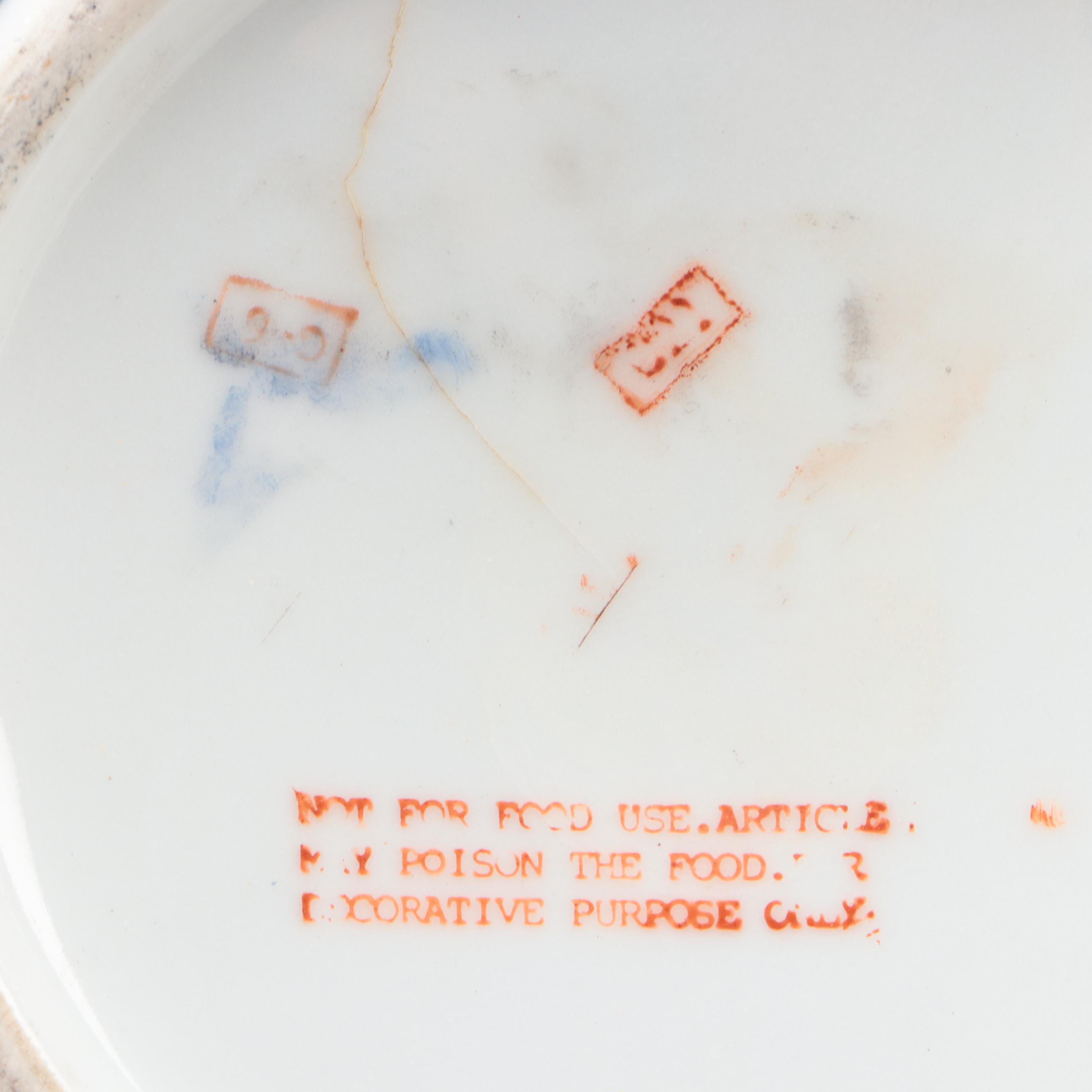 Royal Winton "May" Ceramic Plates with Chinese Porcelain Vases