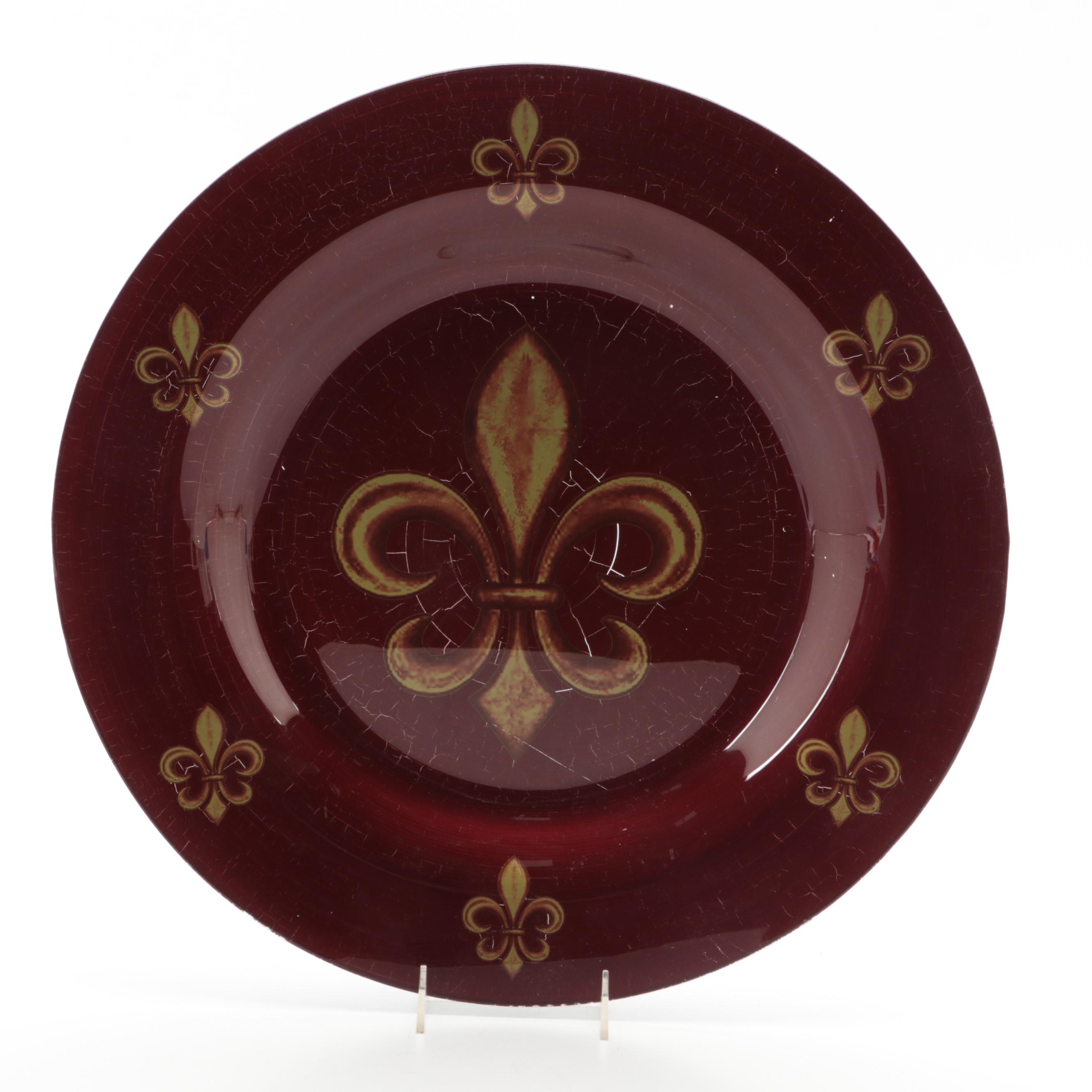 Glass Charger with Ceramic Tidbit Trays