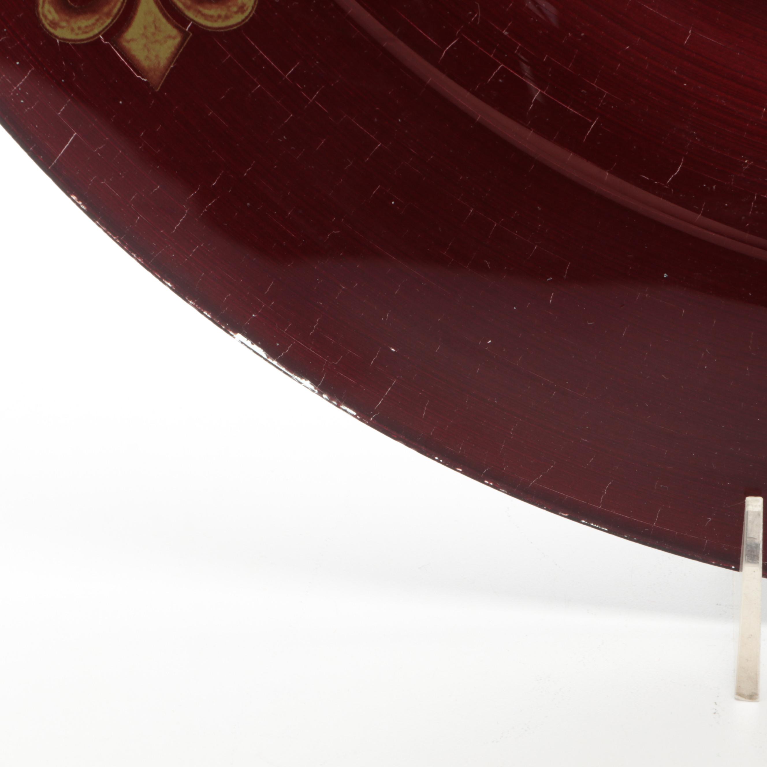 Glass Charger with Ceramic Tidbit Trays