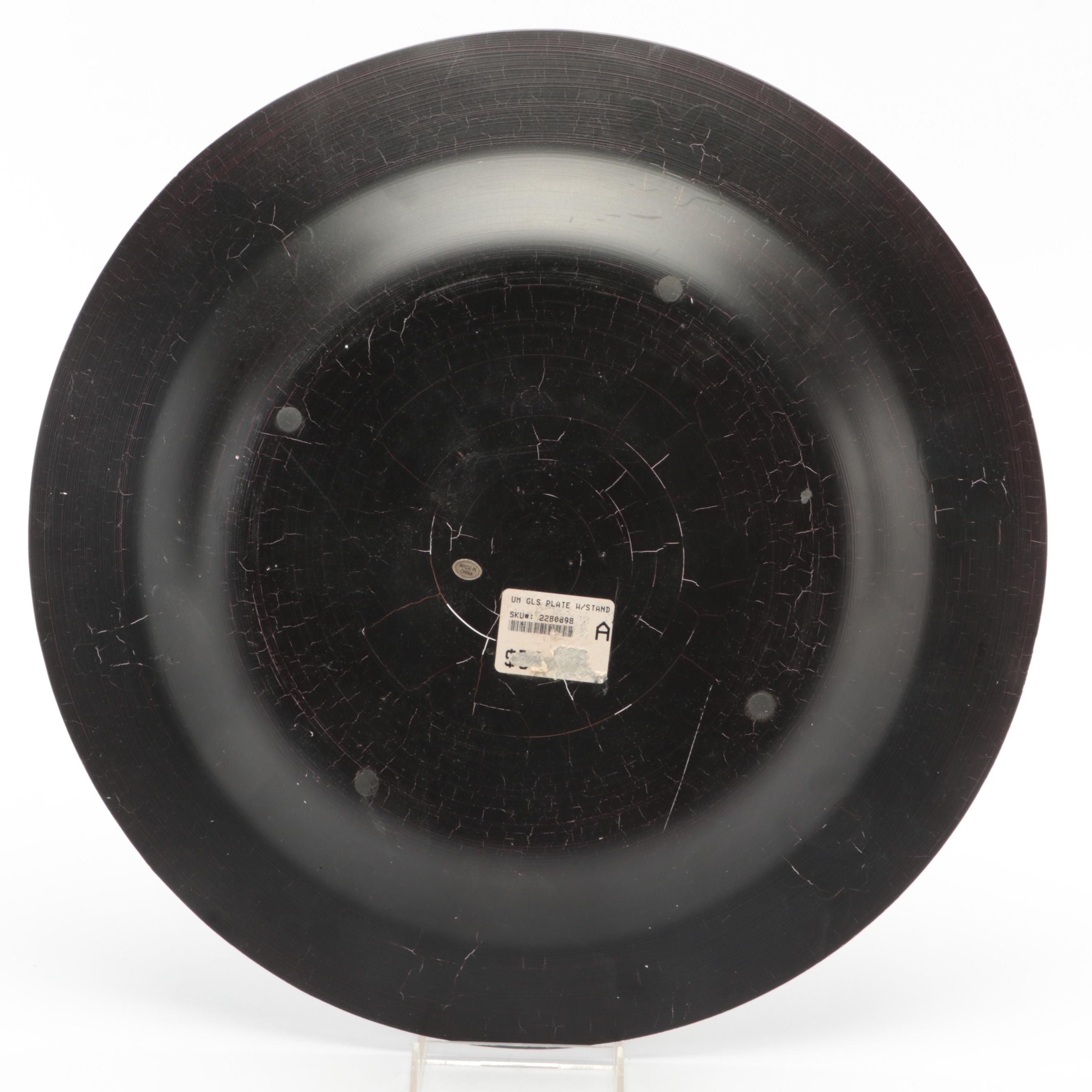 Glass Charger with Ceramic Tidbit Trays