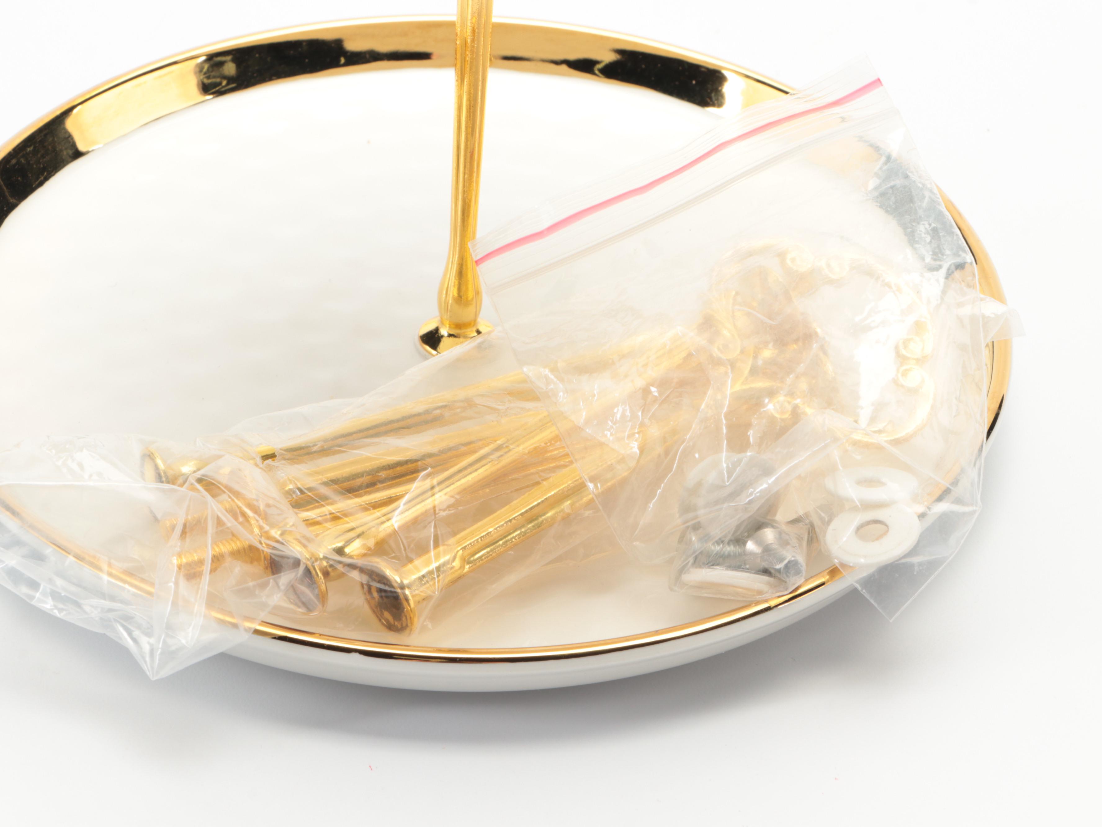 Glass Charger with Ceramic Tidbit Trays