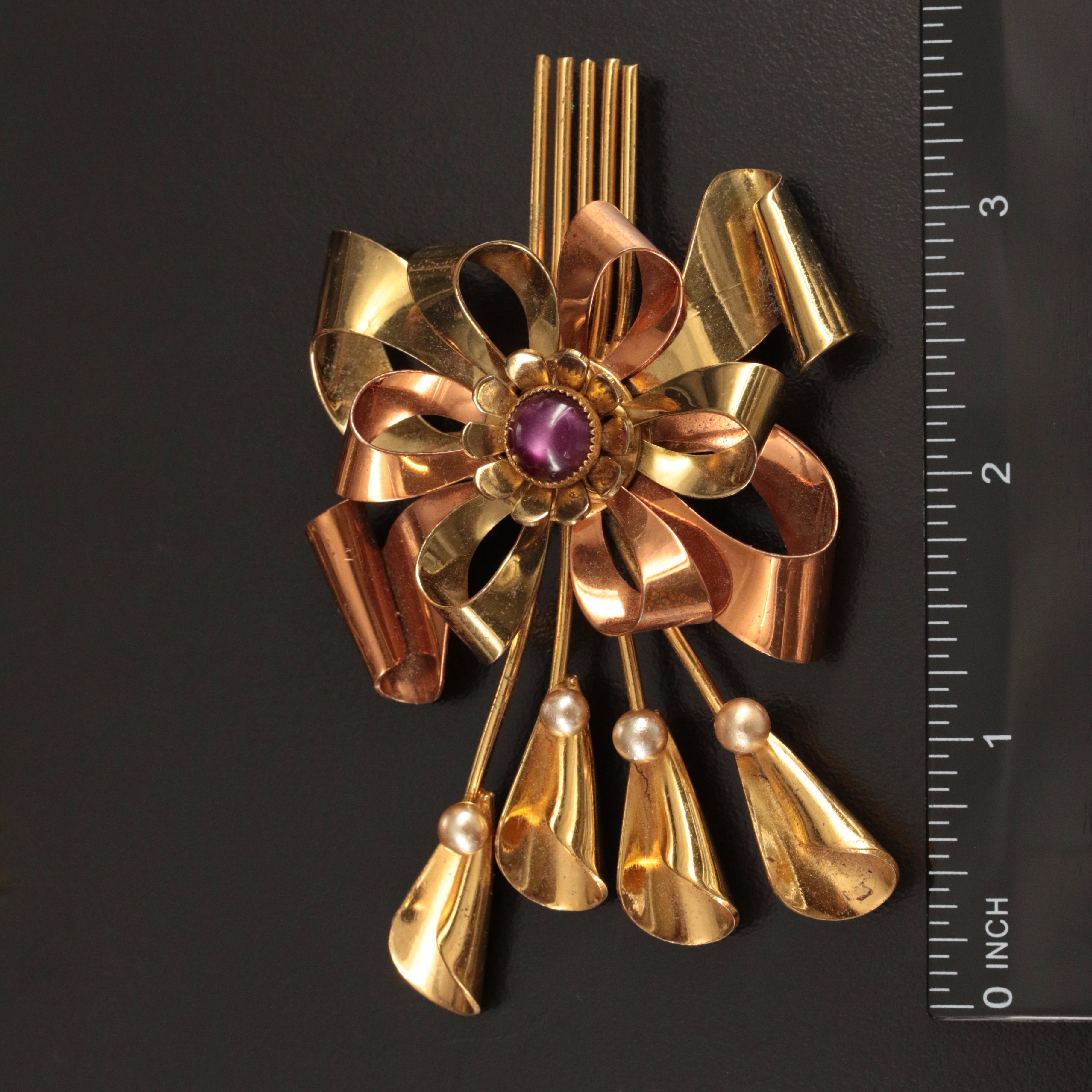 Earring and Brooch Collection Including Rhinestones and Faux Pearl